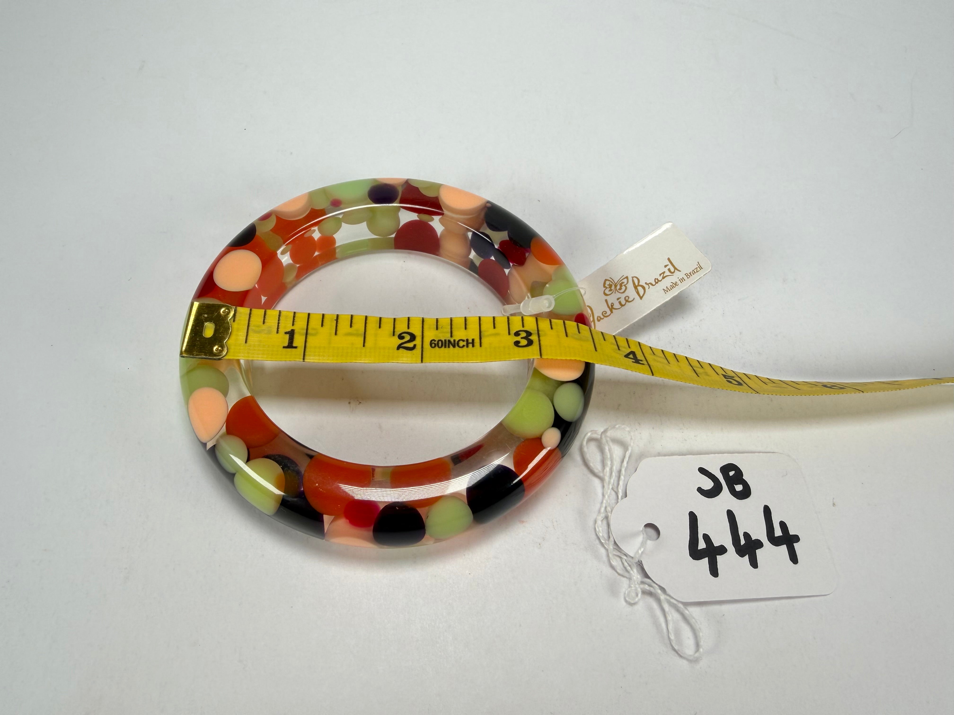 Jackie Brazil "Shinny Spotted" Party Mix Spots Solid Round Resin 1.7cm Bangle ( B1726 )