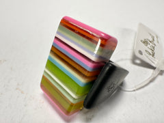 Jackie Brazil "Toppa" Liquorice Spring Mix Resin Ring ( R0152 ) UK Q / USA 8