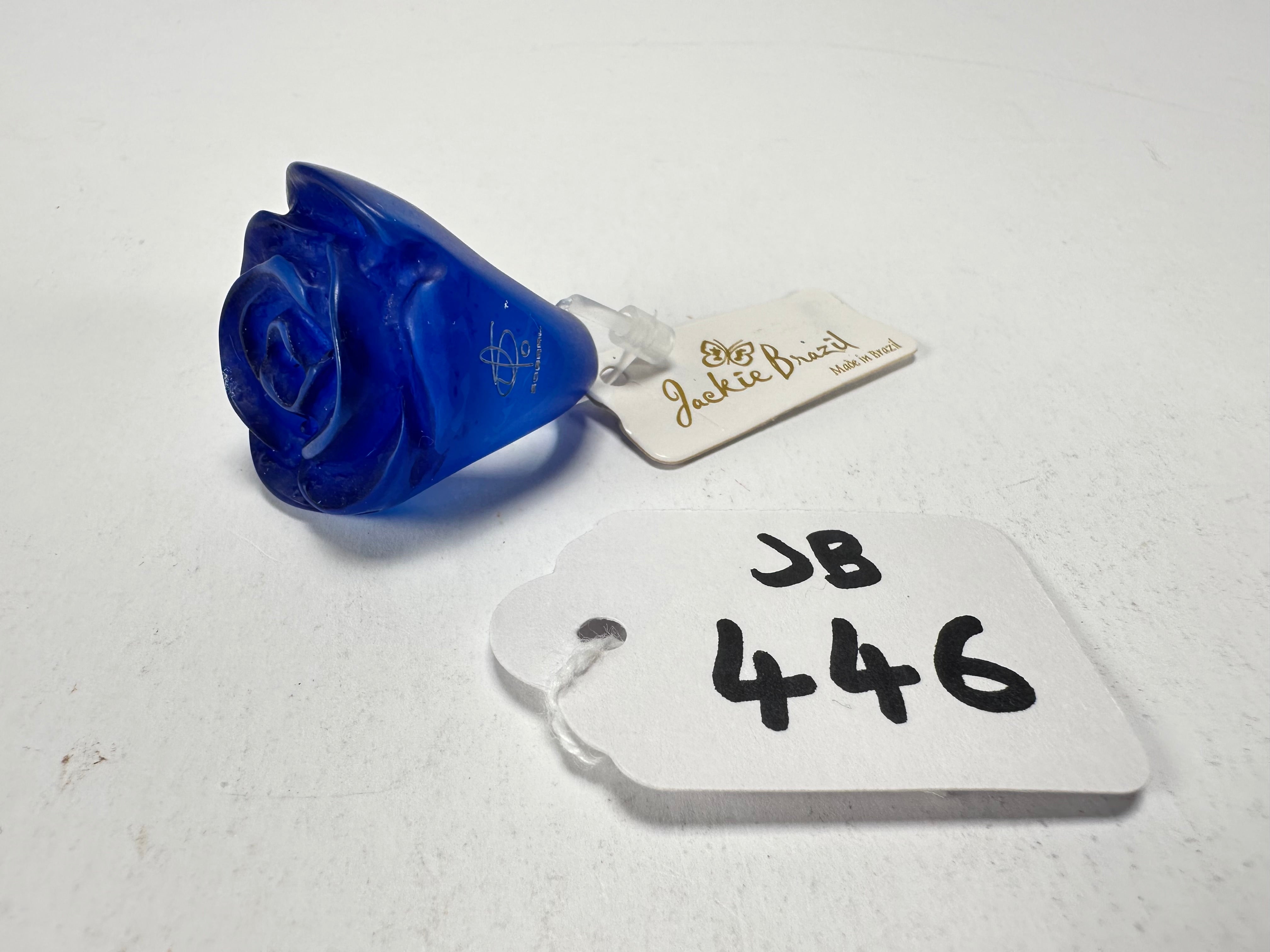Jackie Brazil "Rose" Royal Blue Resin Rose Ring ( R0585 ) Size UK N / US 6.5