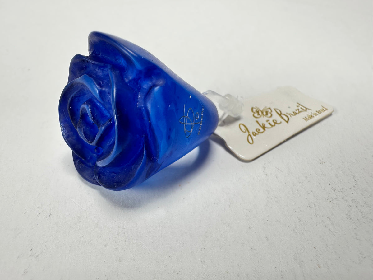 Jackie Brazil "Rose" Royal Blue Resin Rose Ring ( R0585 ) Size UK N / US 6.5
