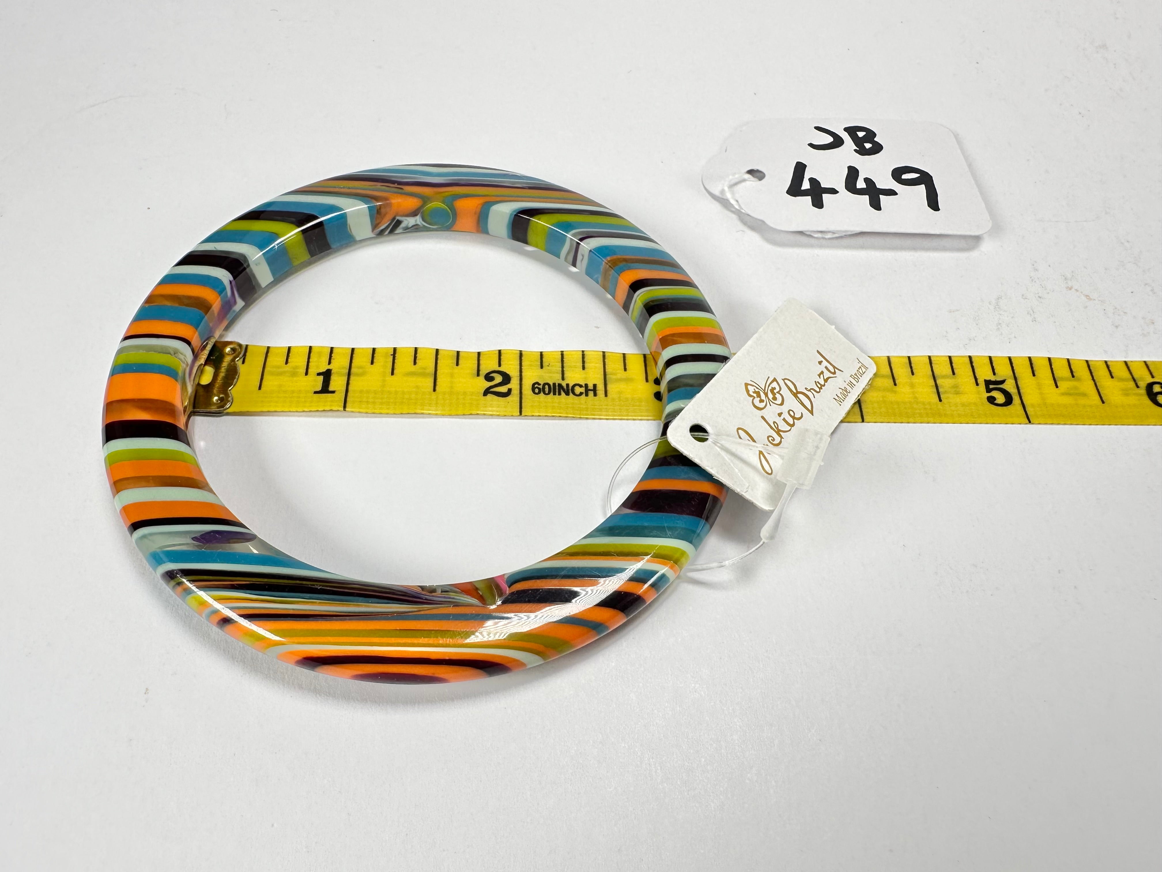 Jackie Brazil "Olympic Circles" Liquorice Allsorts Winter Colour 0.5cm Resin Bangle ( B2336 )