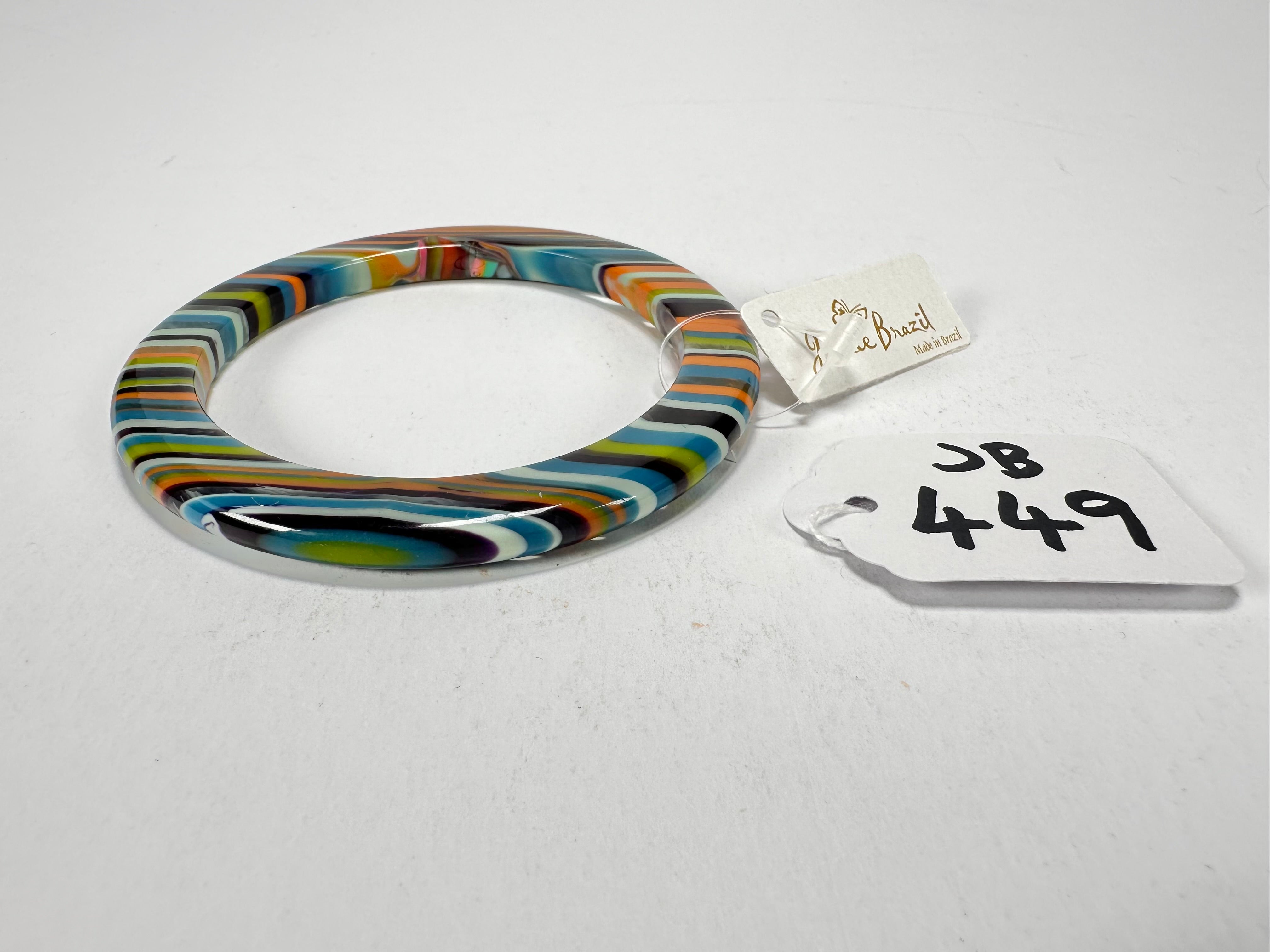 Jackie Brazil "Olympic Circles" Liquorice Allsorts Winter Colour 0.5cm Resin Bangle ( B2336 )