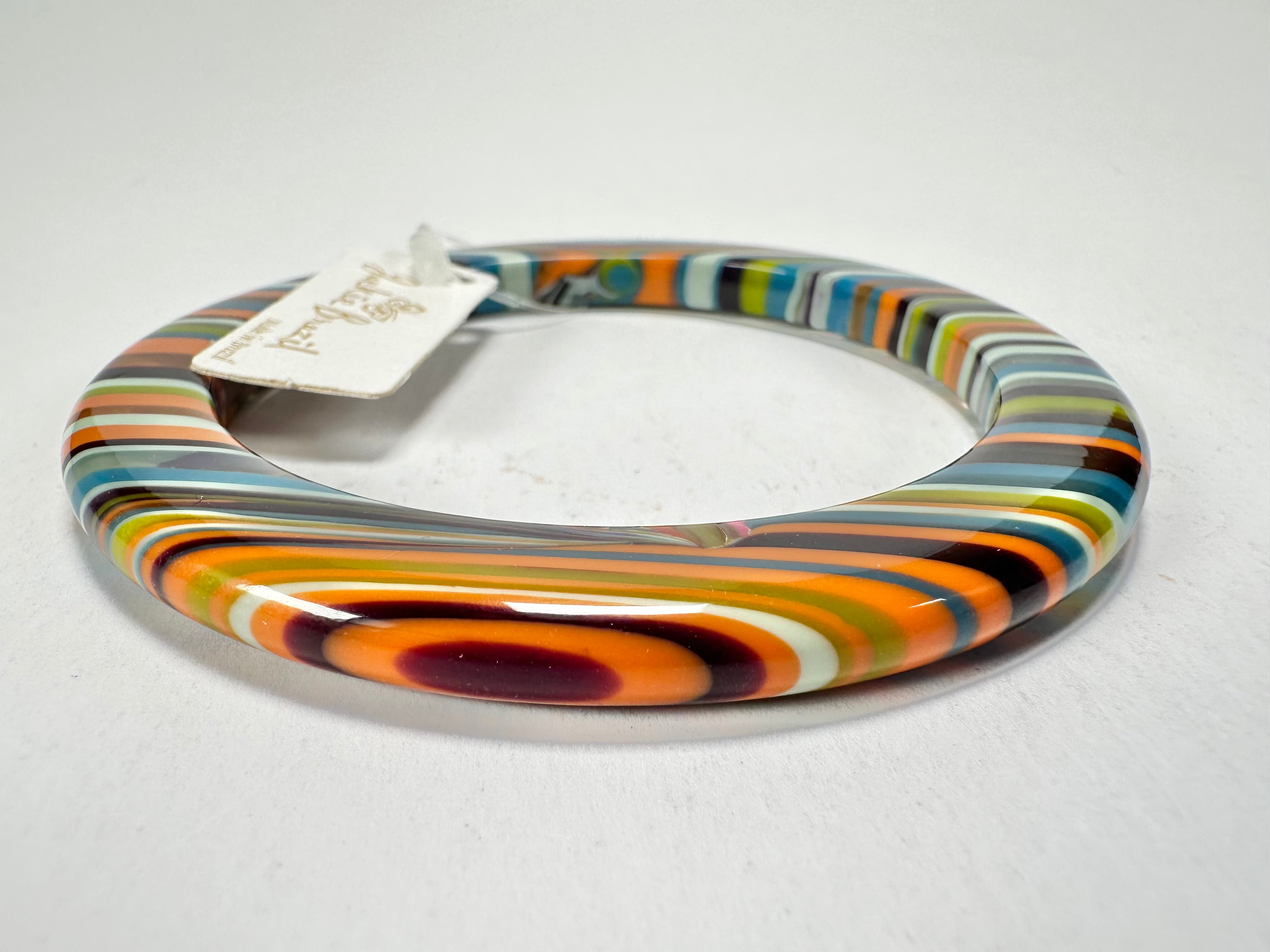Jackie Brazil "Olympic Circles" Liquorice Allsorts Winter Colour 0.5cm Resin Bangle ( B2336 )