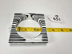 Jackie Brazil "Zebra" Liquorice Allsorts Black & White Striped 1.3cm Square Resin Bangle ( B2142 )