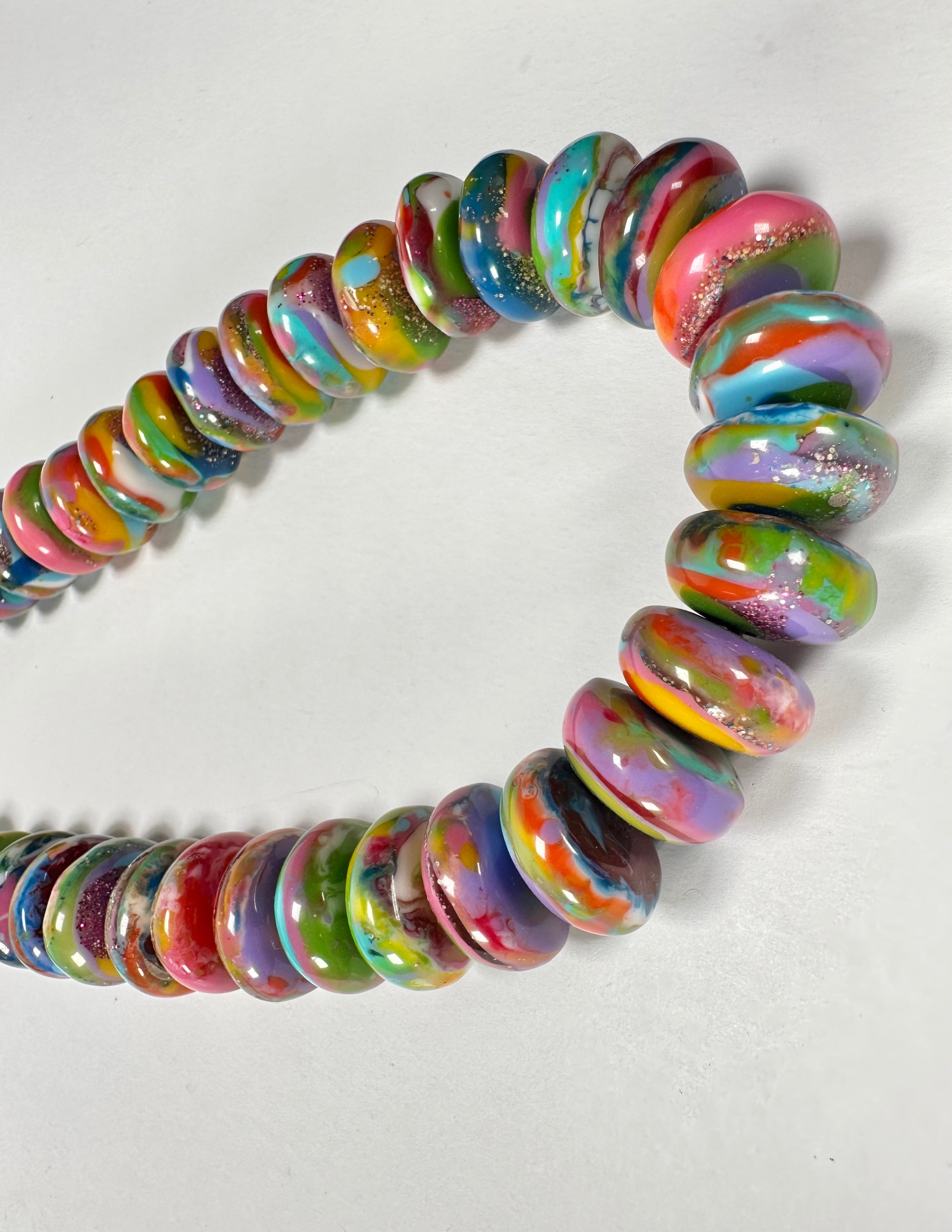 Jackie Brazil "Bela" Kandinsky Resin Mini Wheels 110cm Necklace ( N0048 )