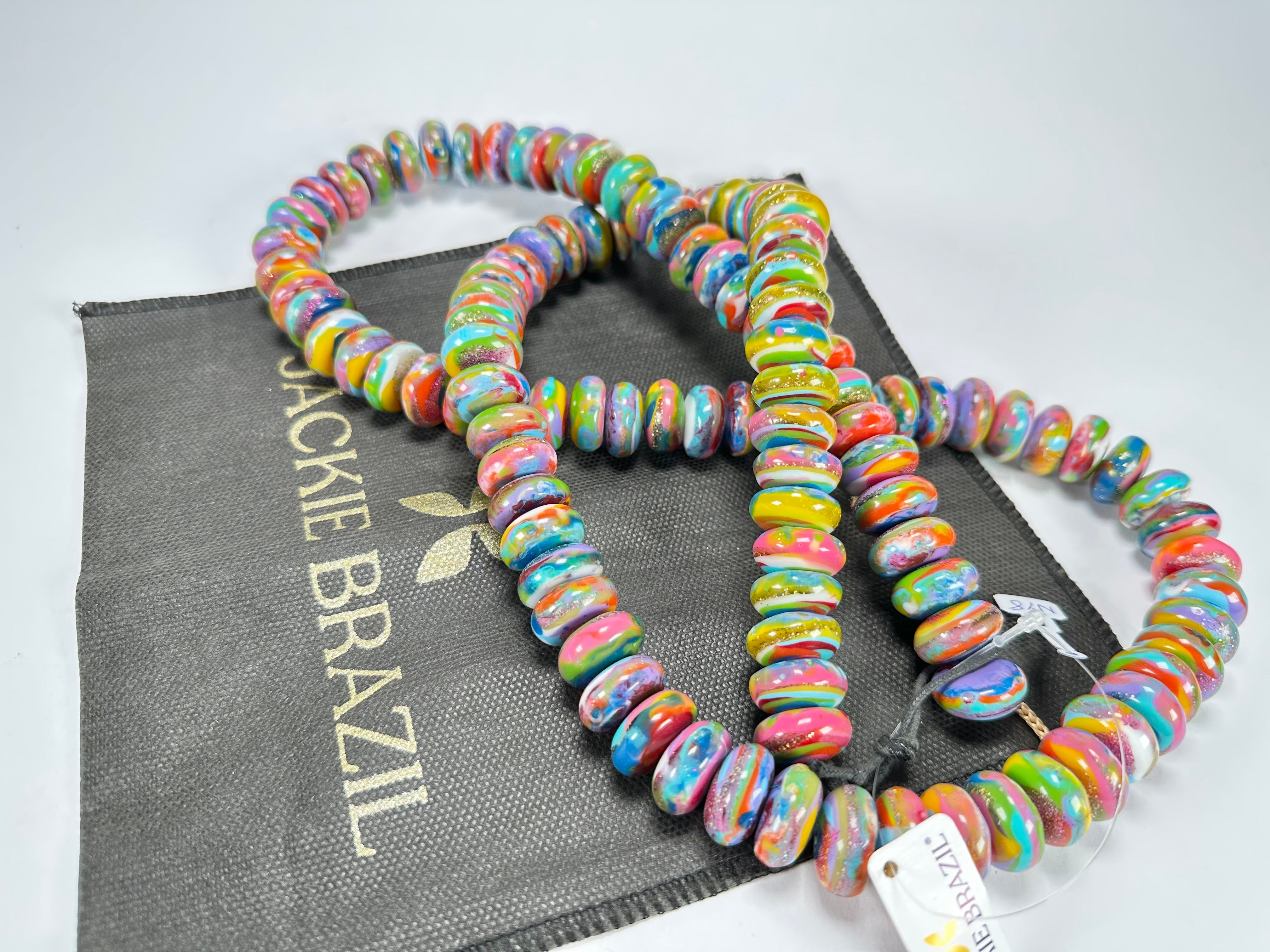 Jackie Brazil "Bela" Kandinsky Resin Mini Wheels 110cm Necklace ( N0048 )