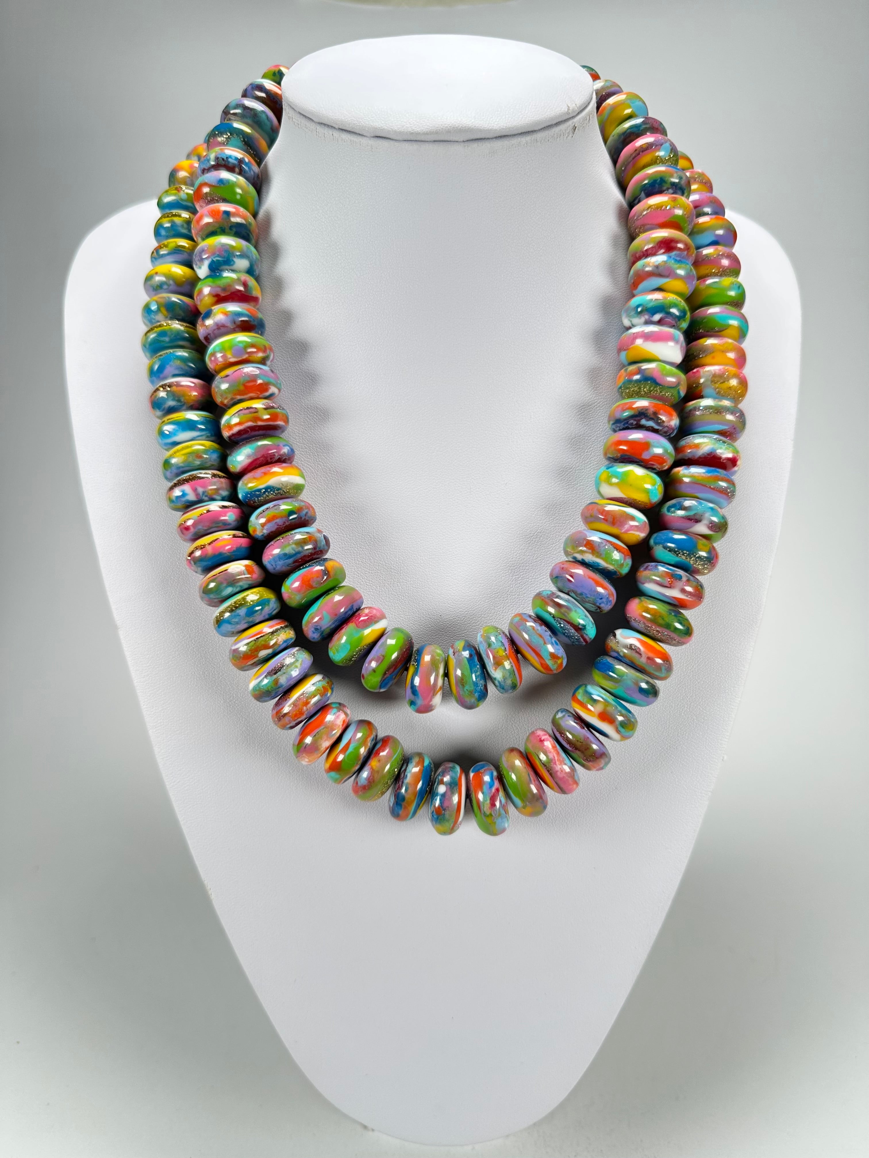 Jackie Brazil "Bela" Kandinsky Resin Mini Wheels 110cm Necklace ( N0048 )