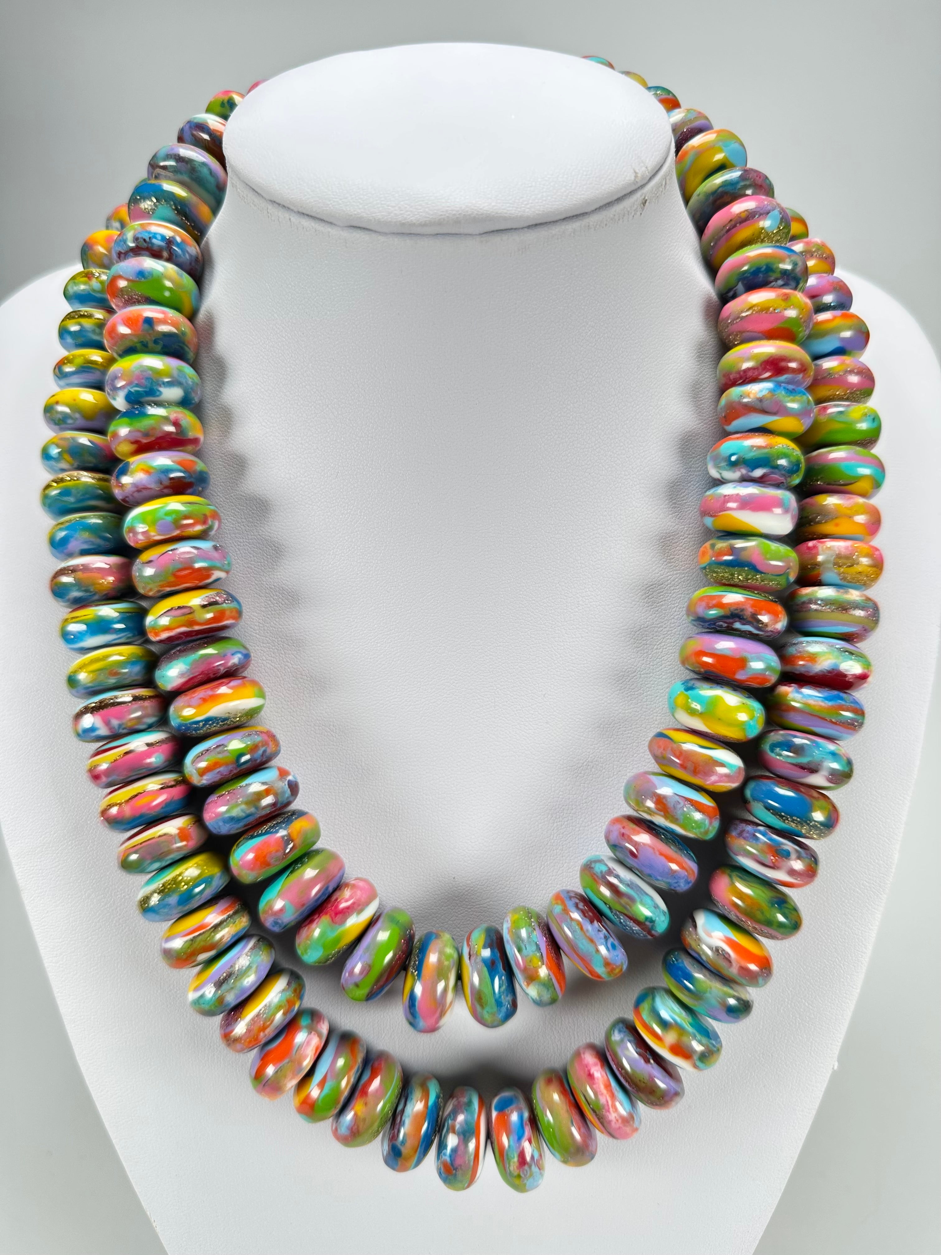 Jackie Brazil "Bela" Kandinsky Resin Mini Wheels 110cm Necklace ( N0048 )