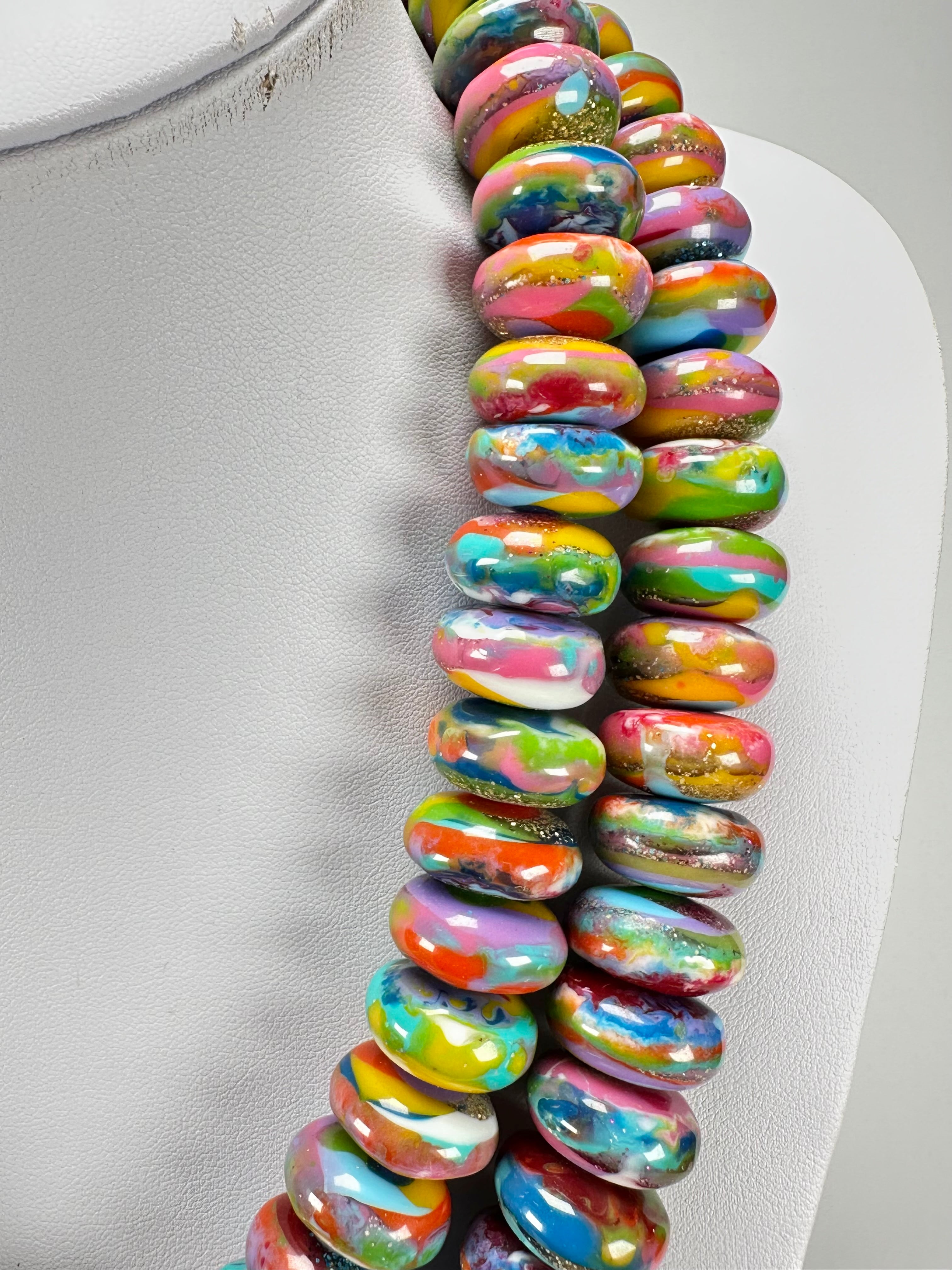 Jackie Brazil "Bela" Kandinsky Resin Mini Wheels 110cm Necklace ( N0048 )