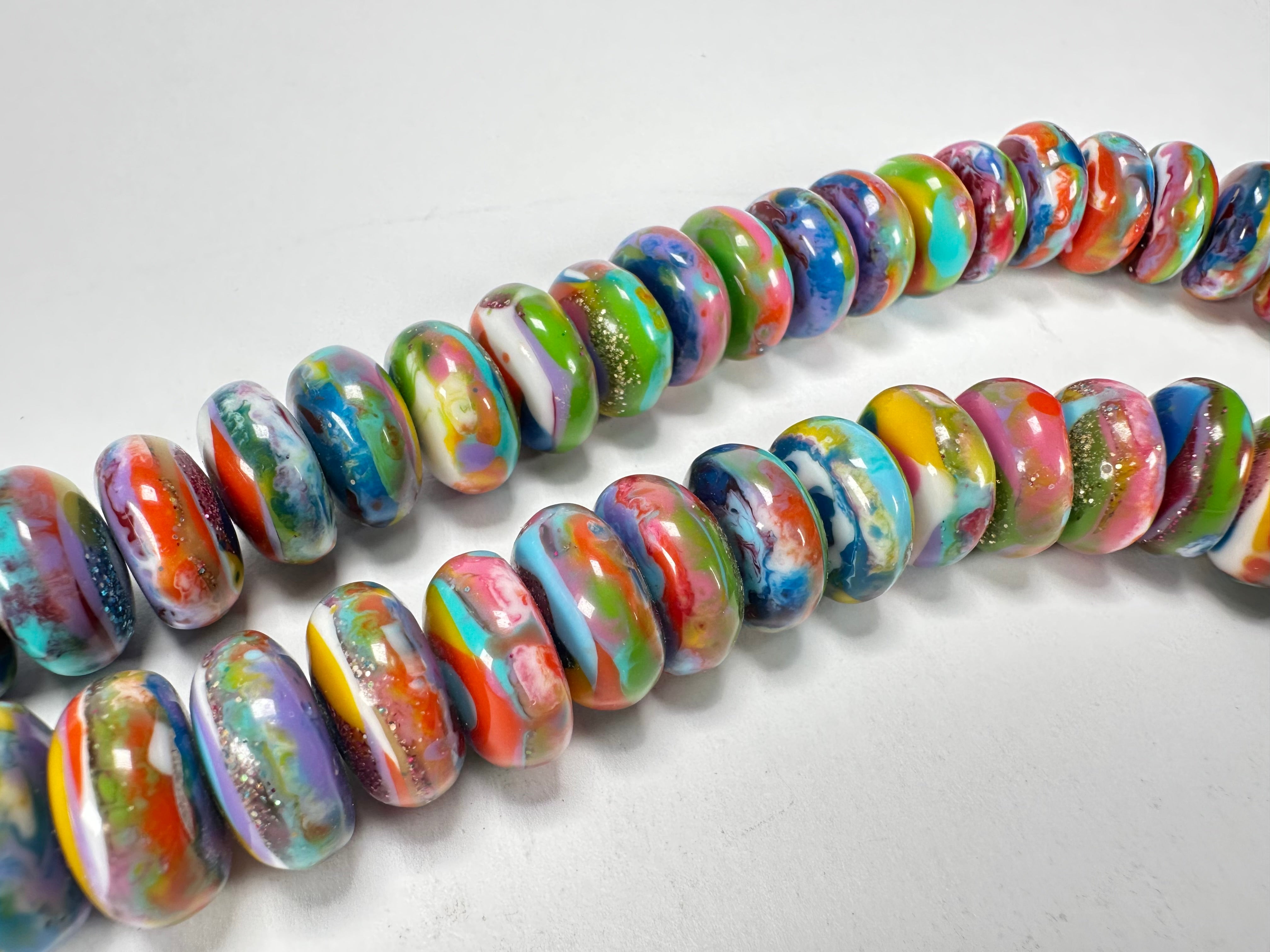 Jackie Brazil "Bela" Kandinsky Resin Mini Wheels 110cm Necklace ( N0048 )