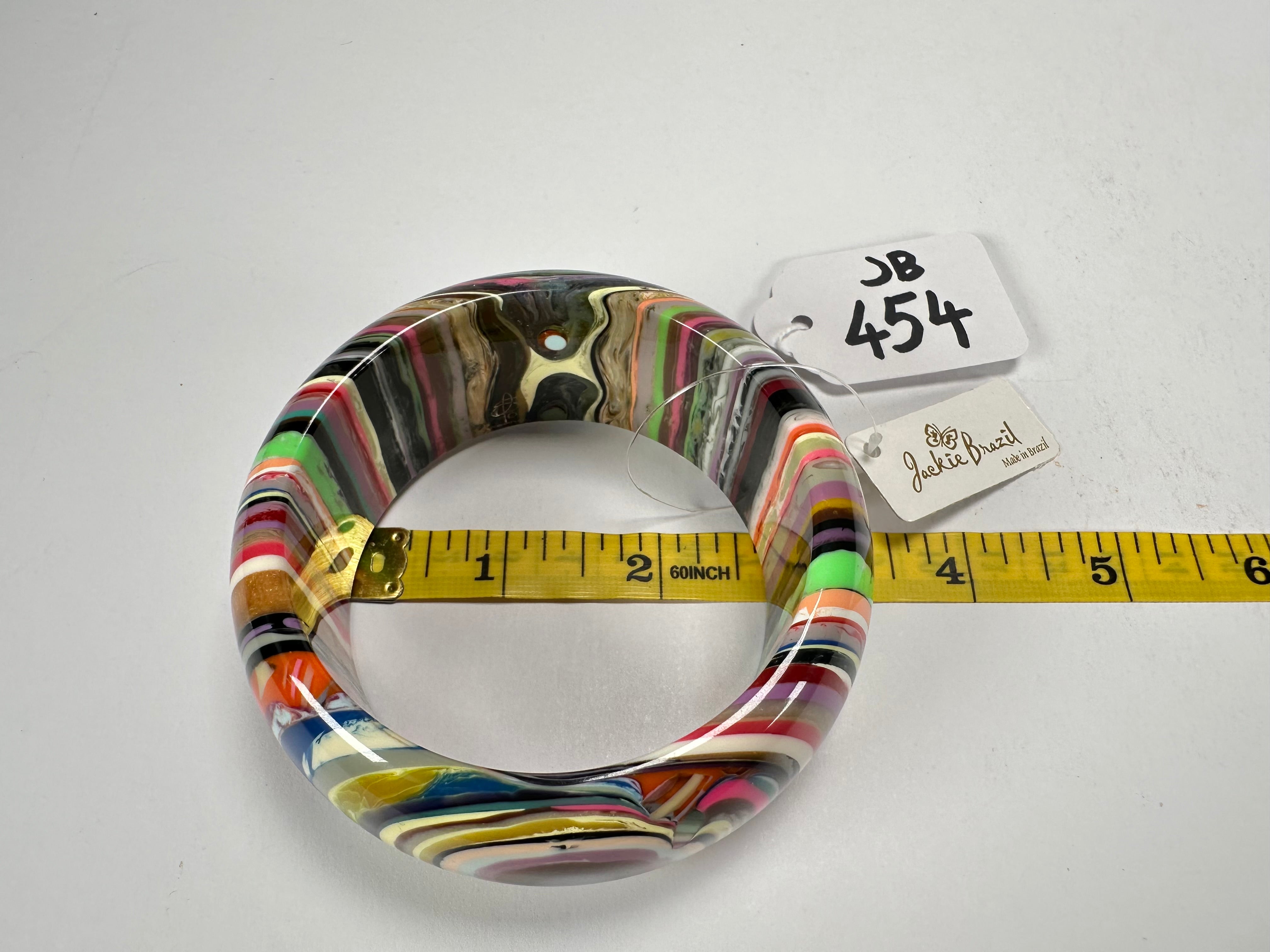 Jackie Brazil "All Sorts "Liquorice w/Cat Eye Mix Colours 3.4cm Bangle ( B2444 )