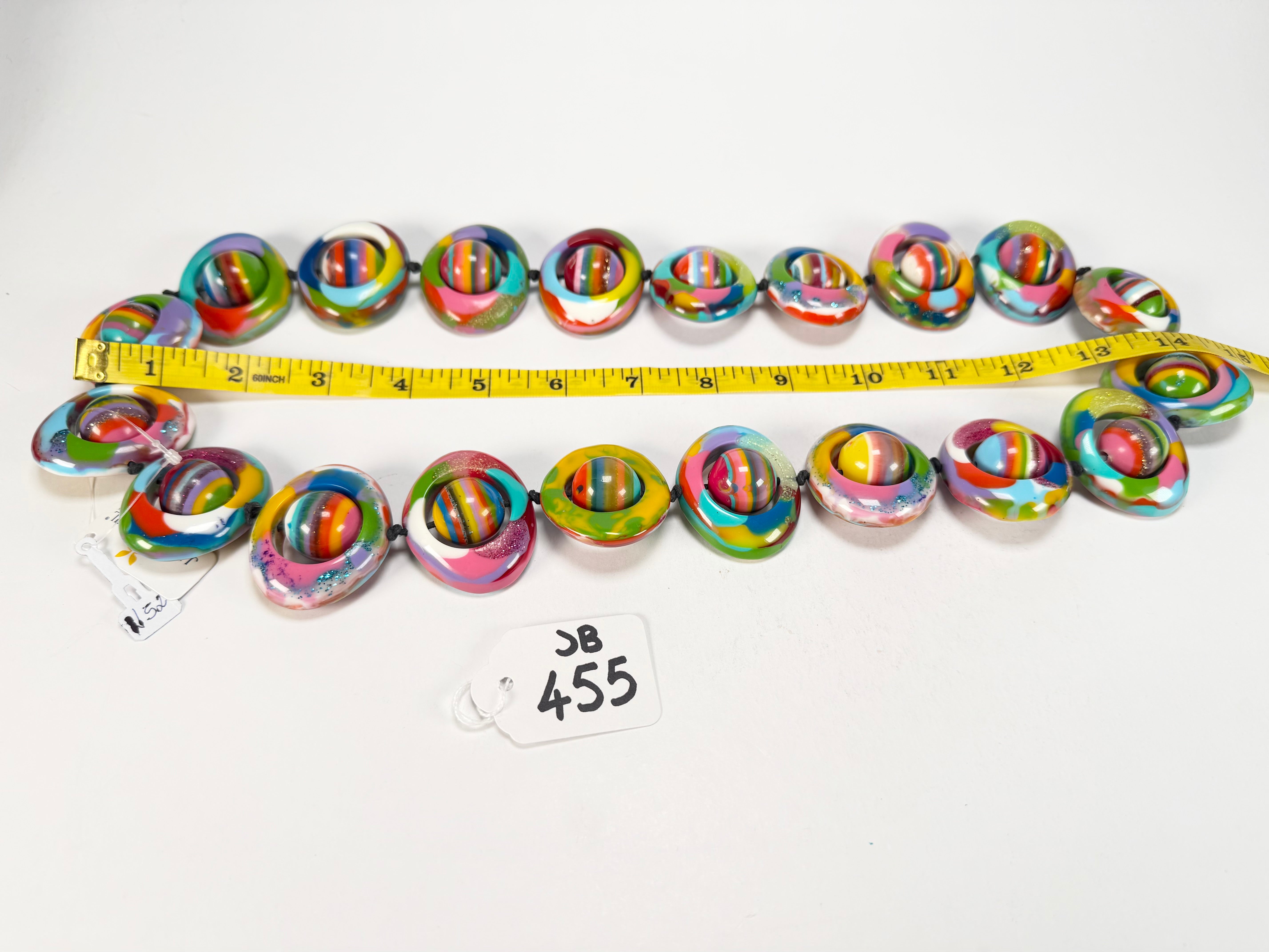 Jackie Brazil "Saturn" Kandinsky Disc & Ball Long 75cm Necklace ( N0052 )