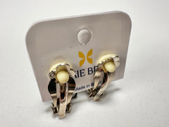 Jackie Brazil "Liquorice" Black & White Small Square Resin Clip On Earrings ( E0074 )