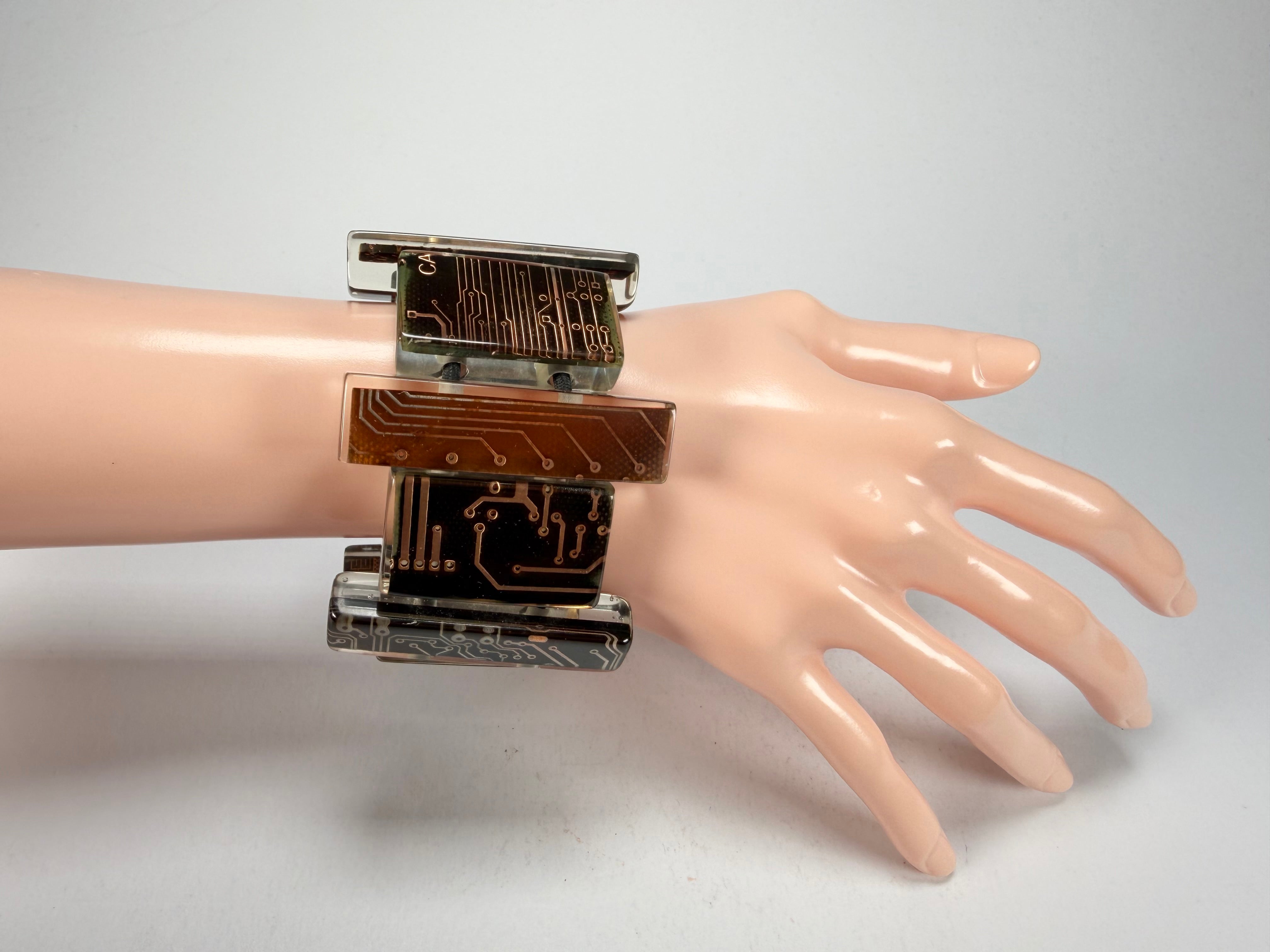 Jackie Brazil "Flash" Digital Mix Rectangles Elasticated Bracelet ( B3237 )