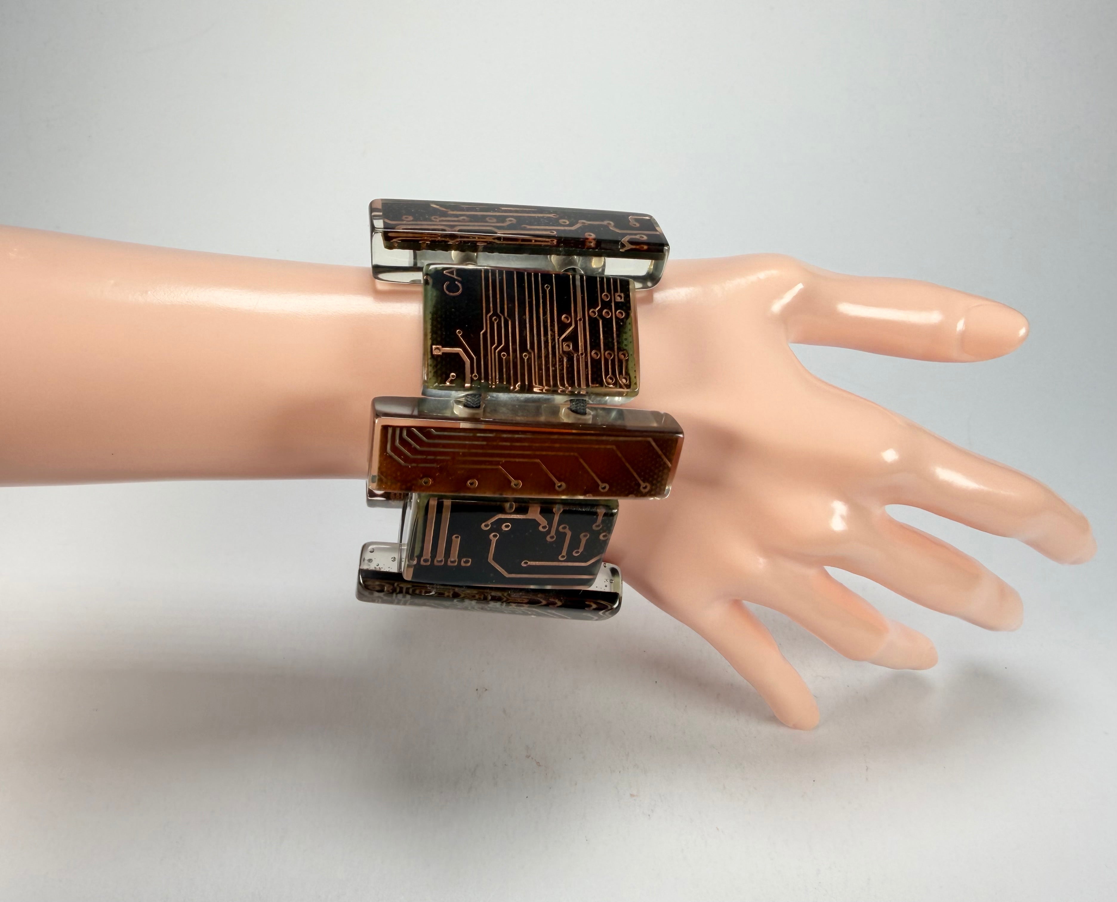 Jackie Brazil "Flash" Digital Mix Rectangles Elasticated Bracelet ( B3237 )