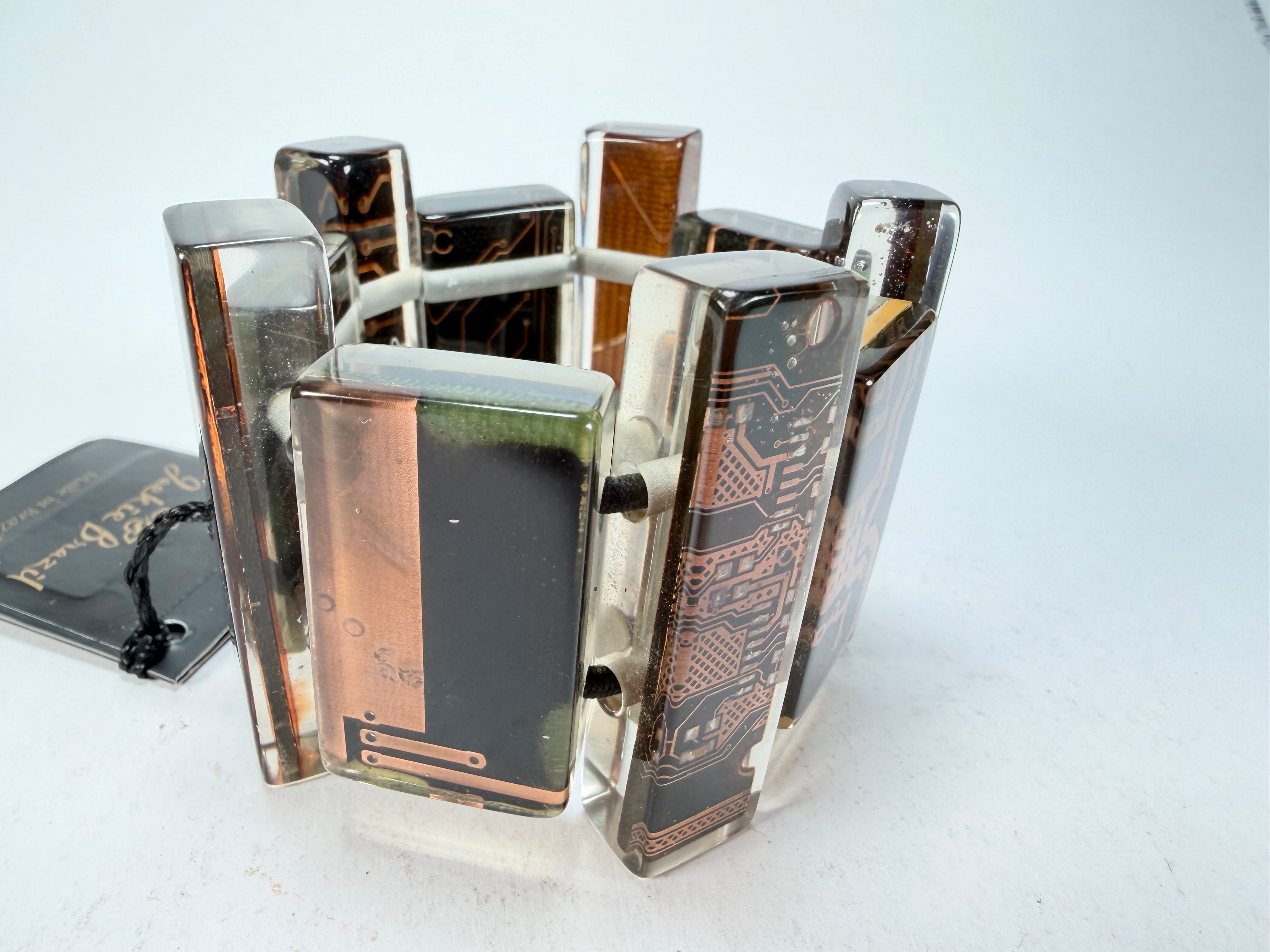 Jackie Brazil "Flash" Digital Mix Rectangles Elasticated Bracelet ( B3237 )