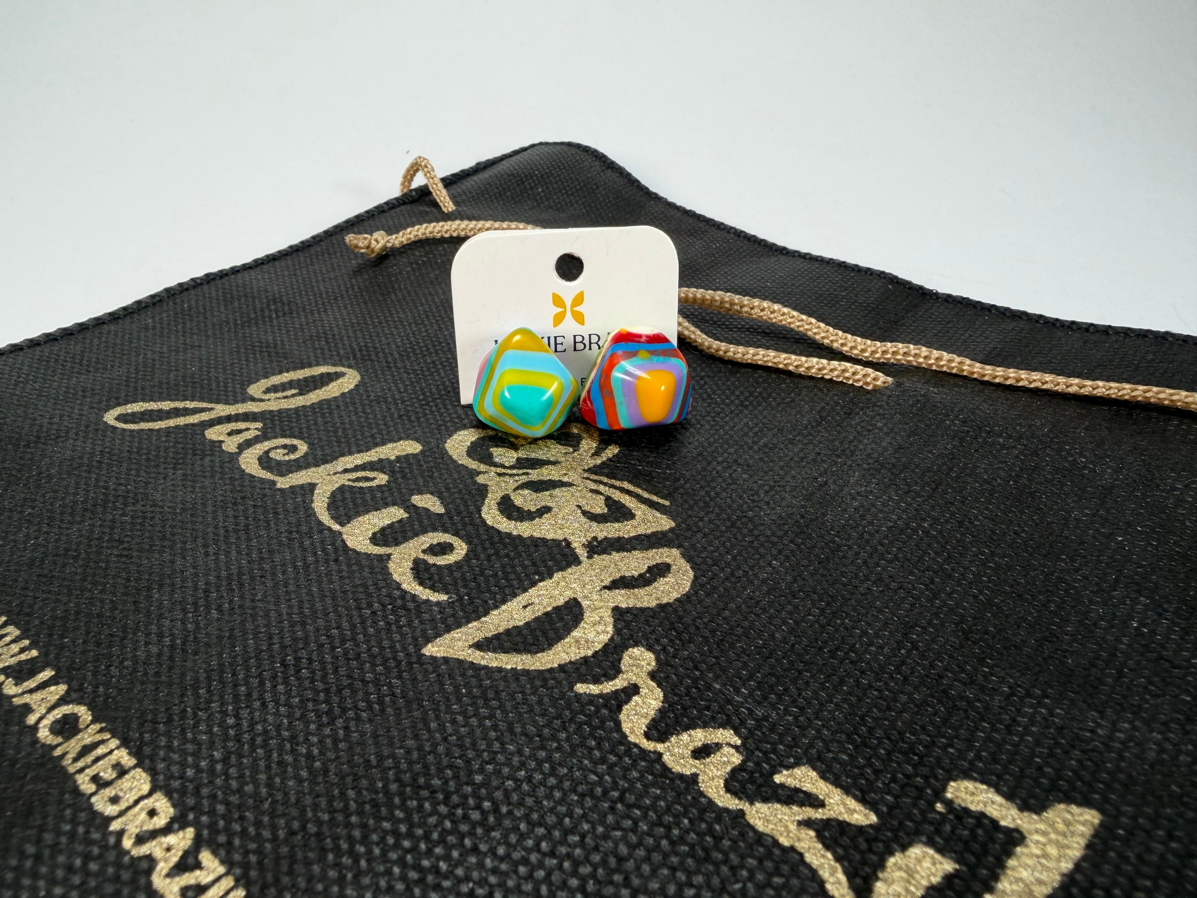 Jackie Brazil "Camille" Kandinsky Abstract Resin Earrings ( E1053 )