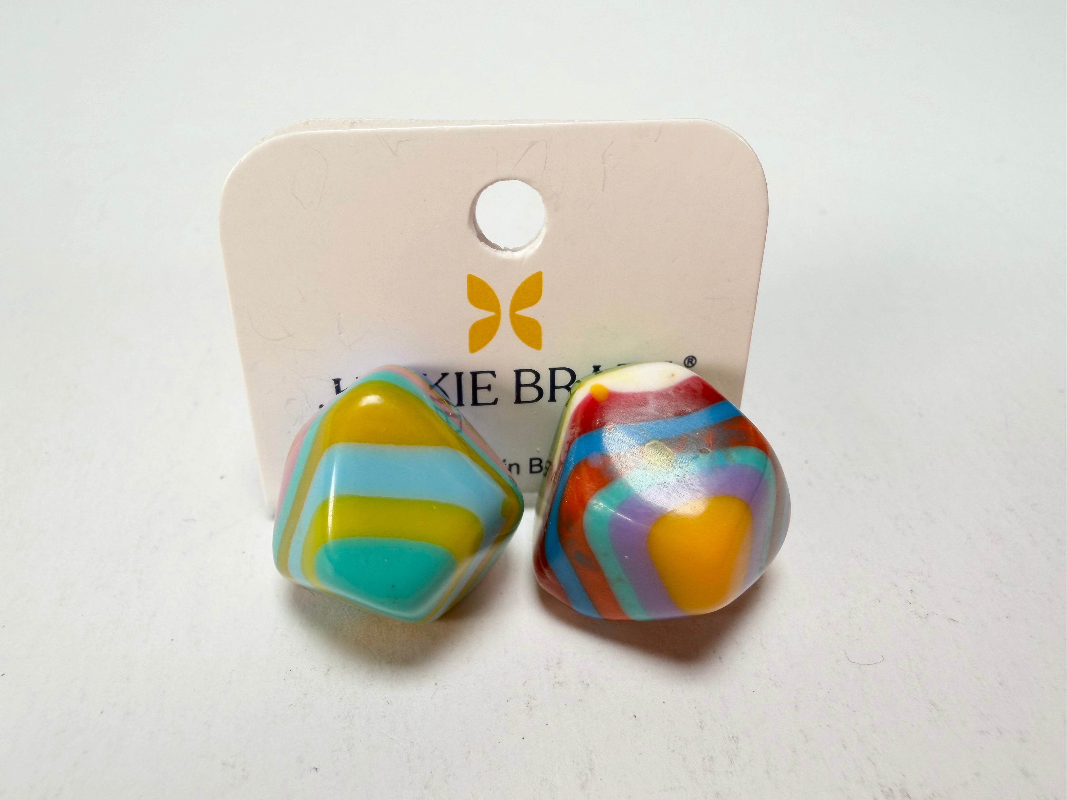 Jackie Brazil "Camille" Kandinsky Abstract Resin Earrings ( E1053 )