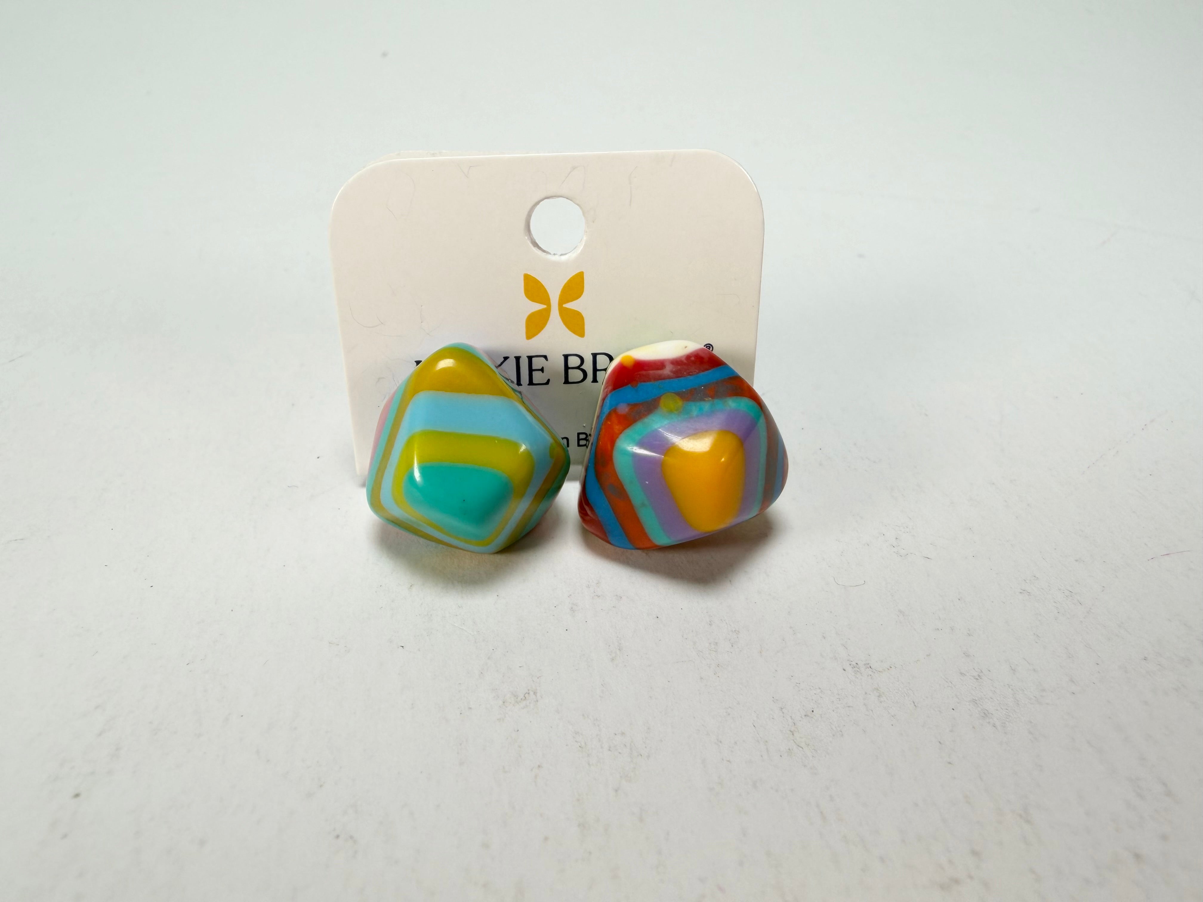 Jackie Brazil "Camille" Kandinsky Abstract Resin Earrings ( E1053 )