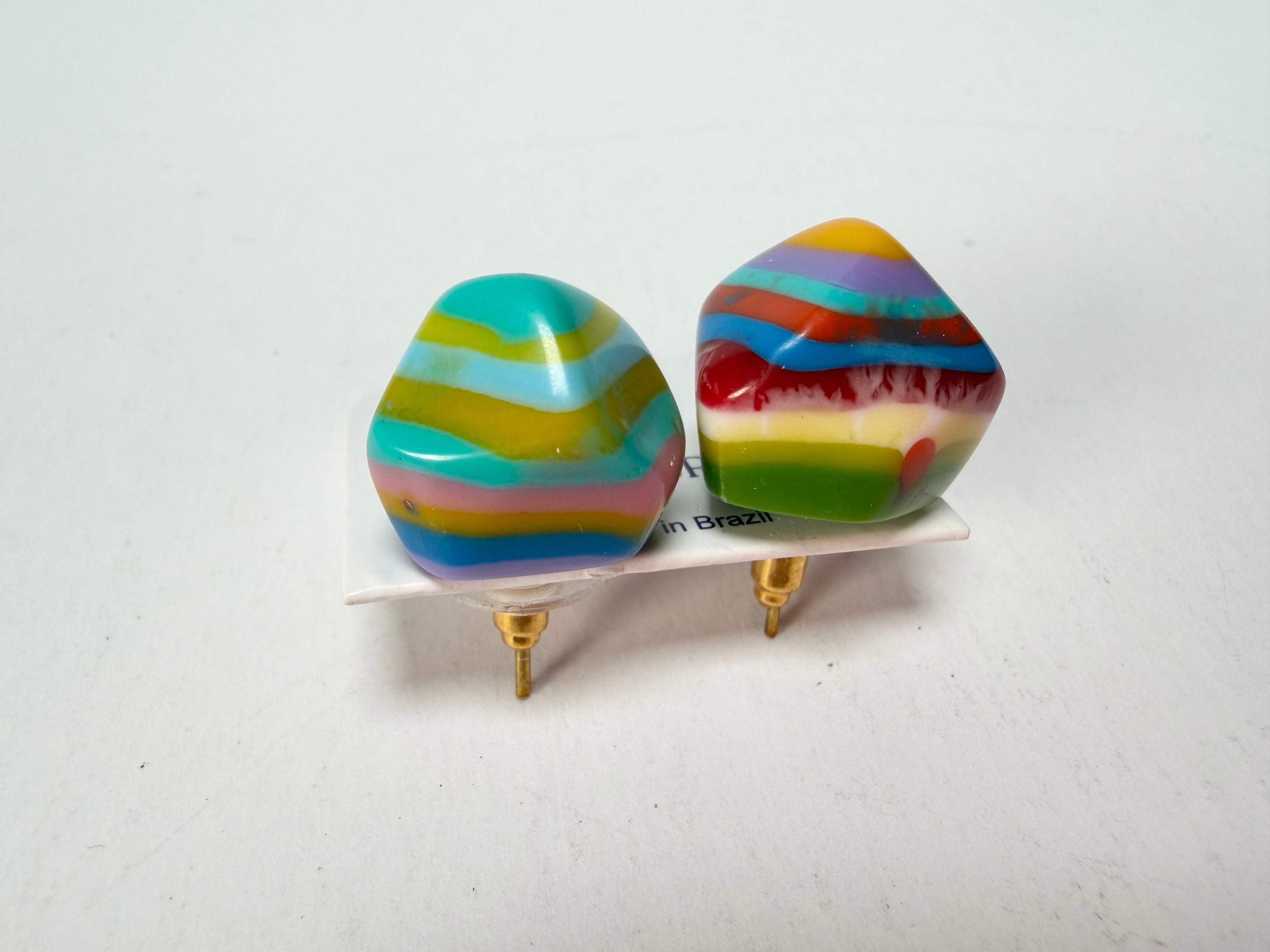 Jackie Brazil "Camille" Kandinsky Abstract Resin Earrings ( E1053 )