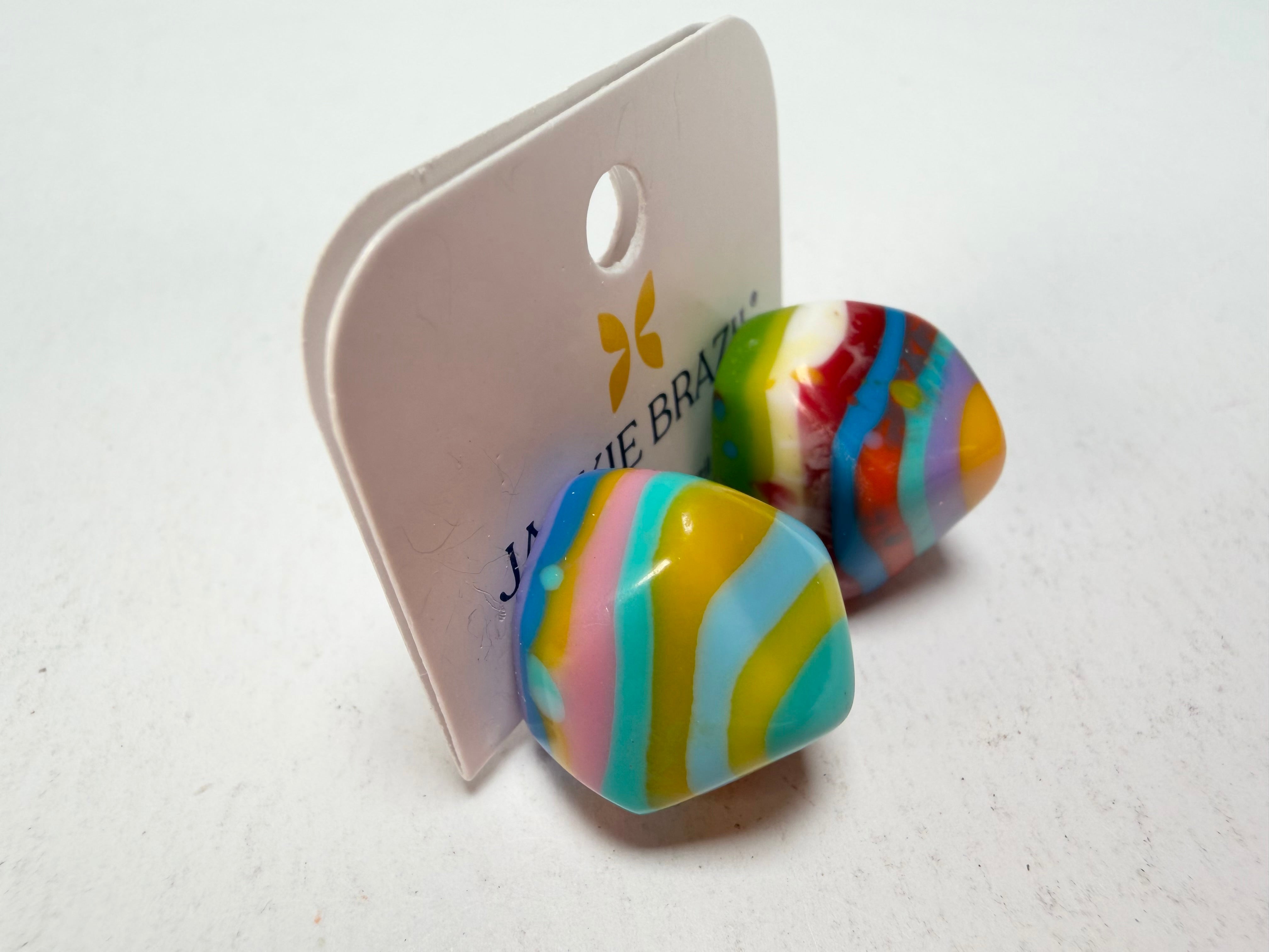 Jackie Brazil "Camille" Kandinsky Abstract Resin Earrings ( E1053 )