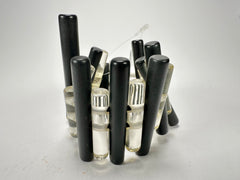 Jackie Brazil "Pipas" Thin Mix  Black & Transparent Cylinders Resin Bracelet ( B2198 )