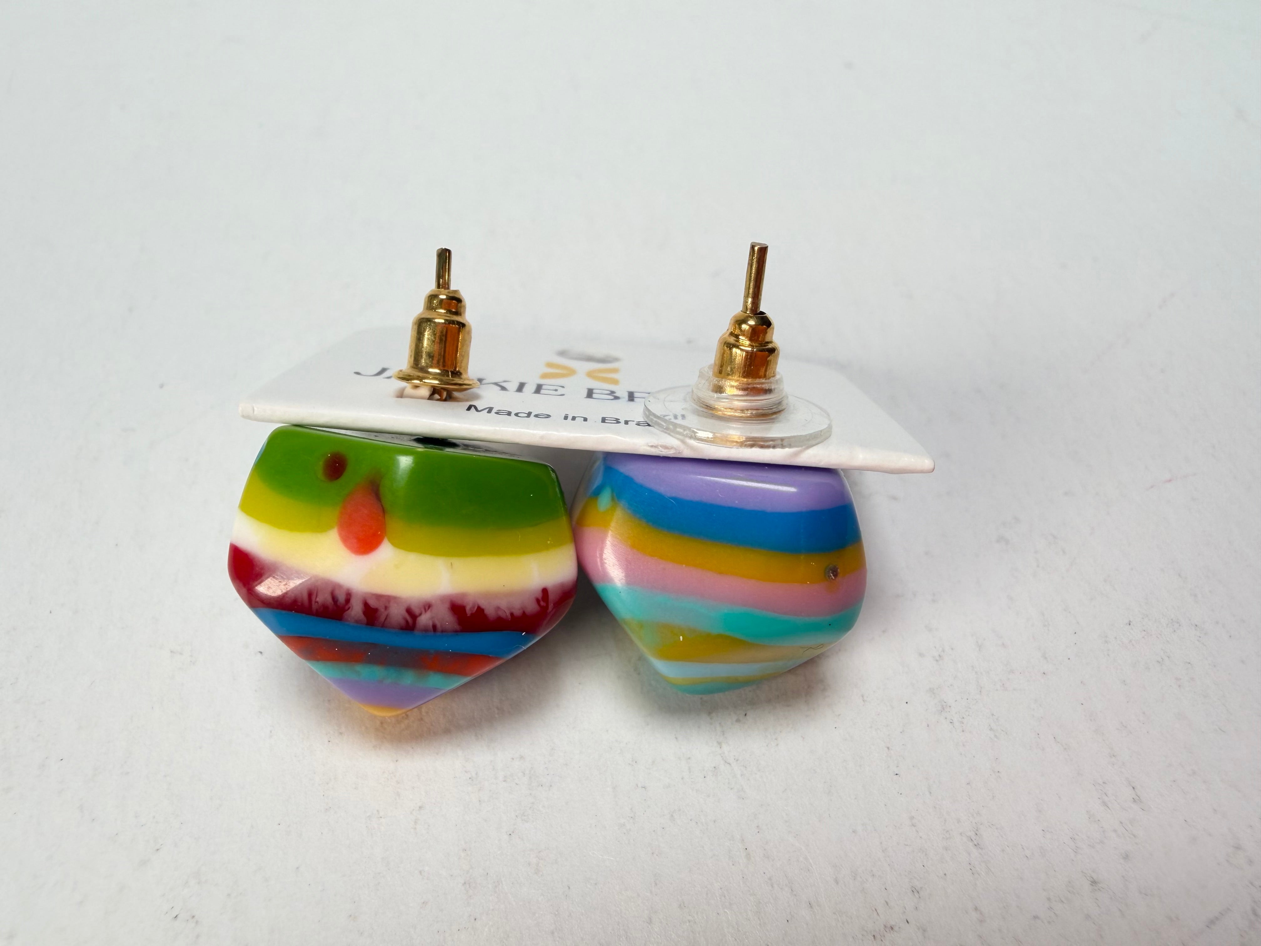 Jackie Brazil "Camille" Kandinsky Abstract Resin Earrings ( E1053 )