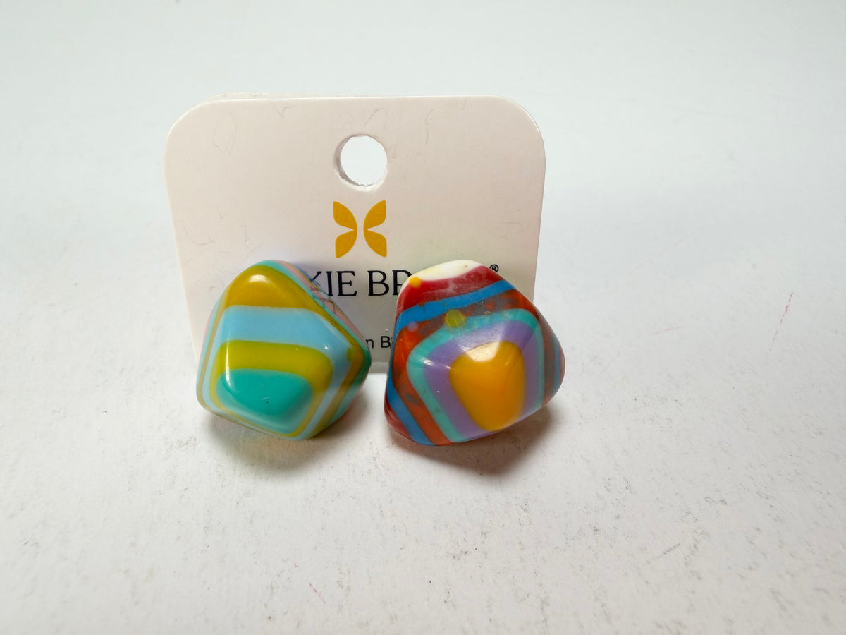 Jackie Brazil "Camille" Kandinsky Abstract Resin Earrings ( E1053 )