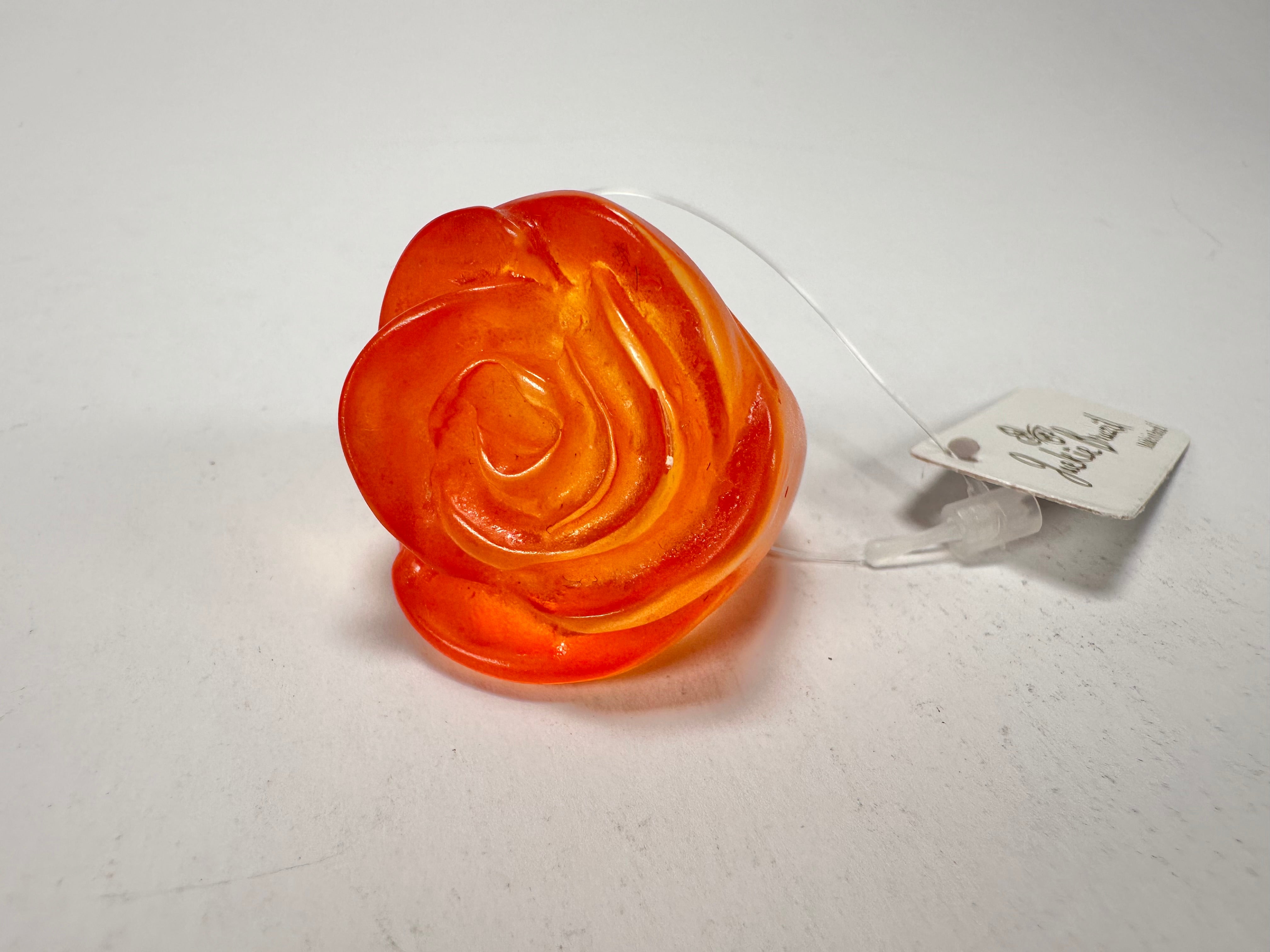 Jackie Brazil "Rose" Orange Resin Rose Ring ( R0585 ) Size UK O / US 7