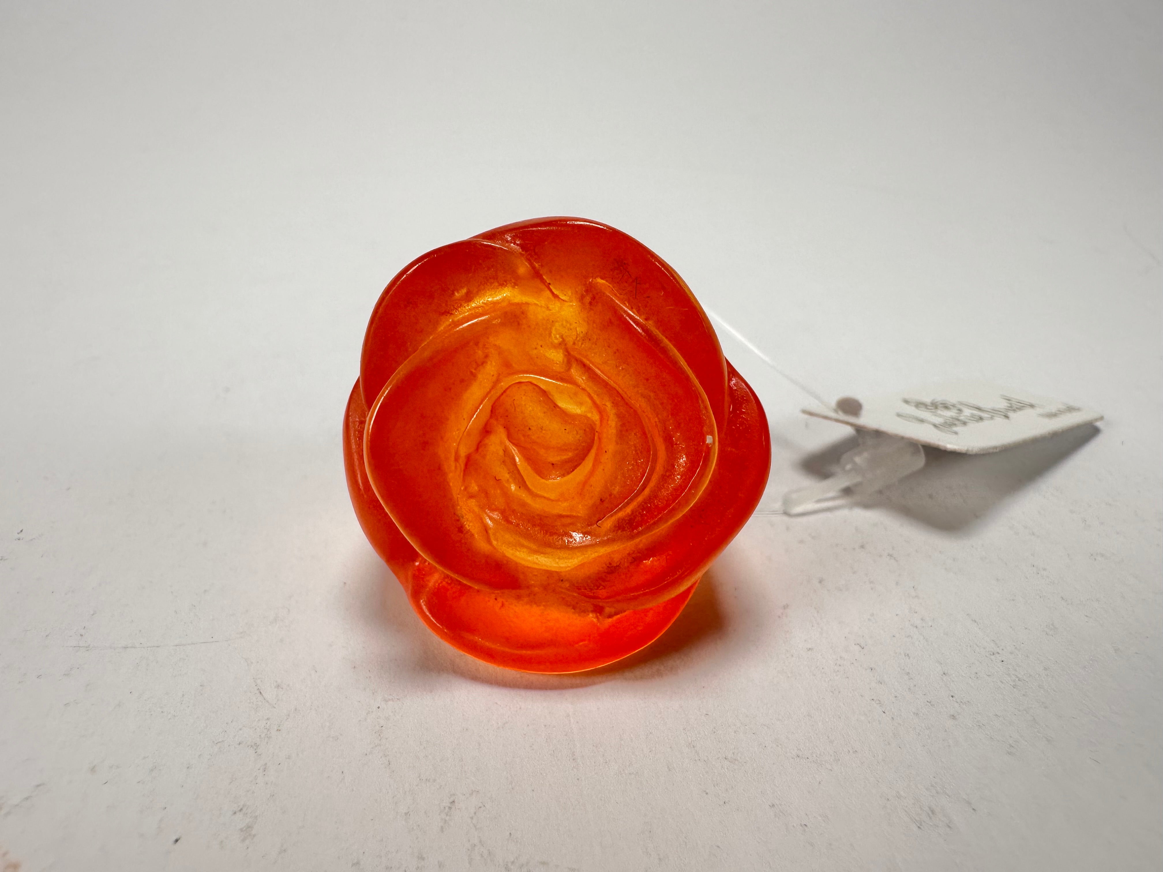 Jackie Brazil "Rose" Orange Resin Rose Ring ( R0585 ) Size UK O / US 7