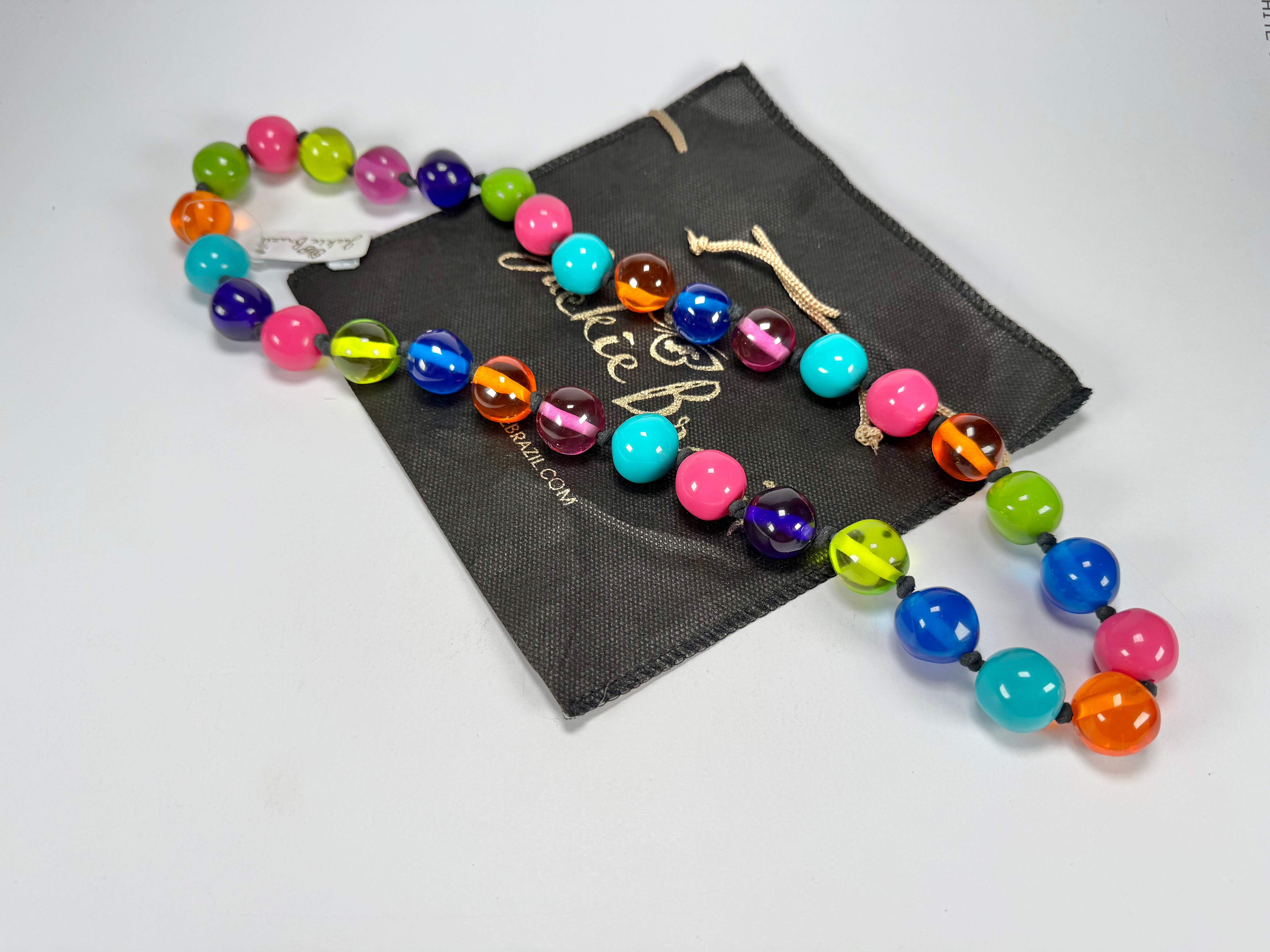 Jackie Brazil "Lola" Transparent Paris Mix Medium Spheres 70cm Resin Necklace ( N2695 )