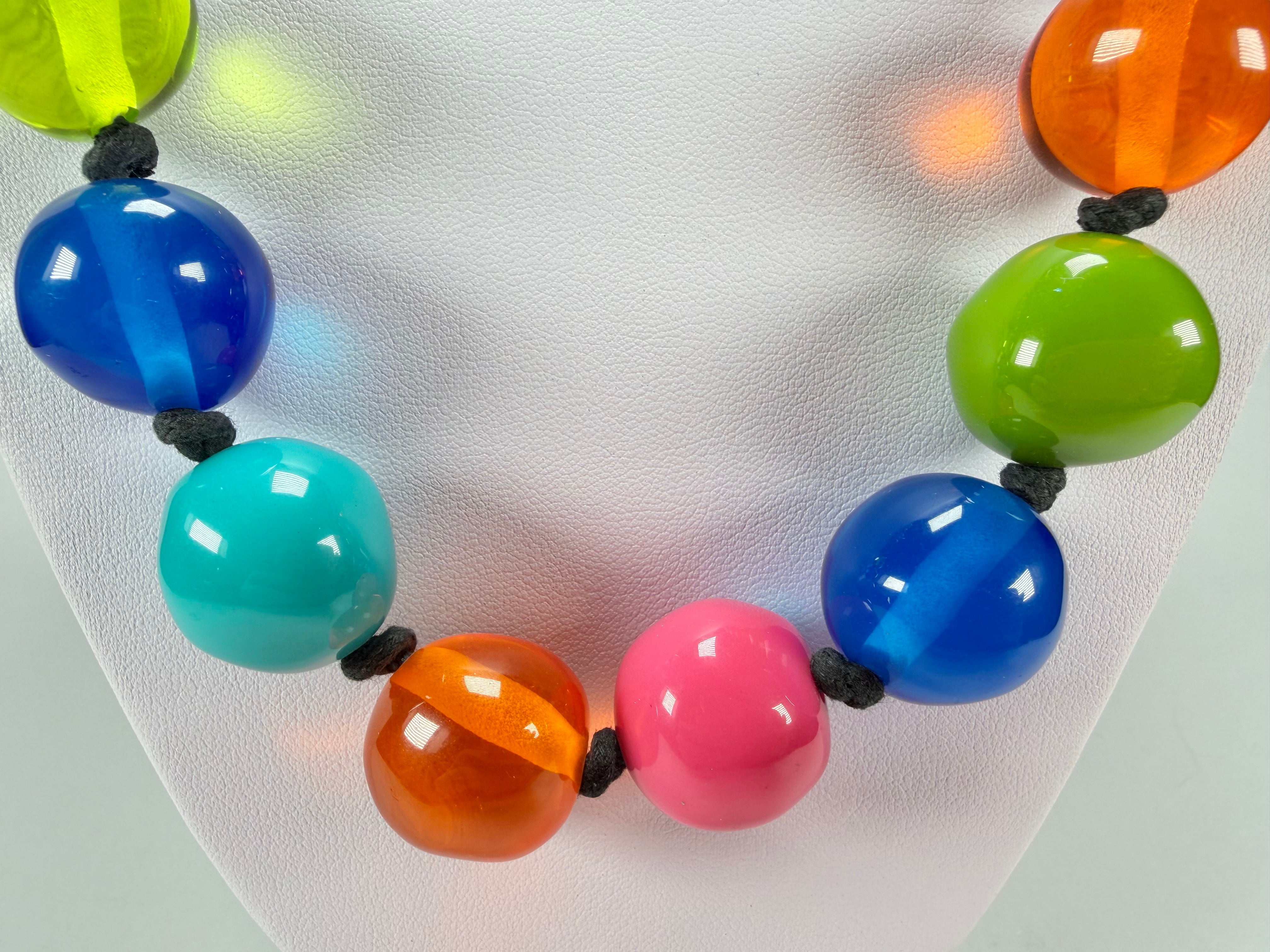 Jackie Brazil "Lola" Transparent Paris Mix Medium Spheres 70cm Resin Necklace ( N2695 )