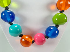 Jackie Brazil "Lola" Transparent Paris Mix Medium Spheres 70cm Resin Necklace ( N2695 )