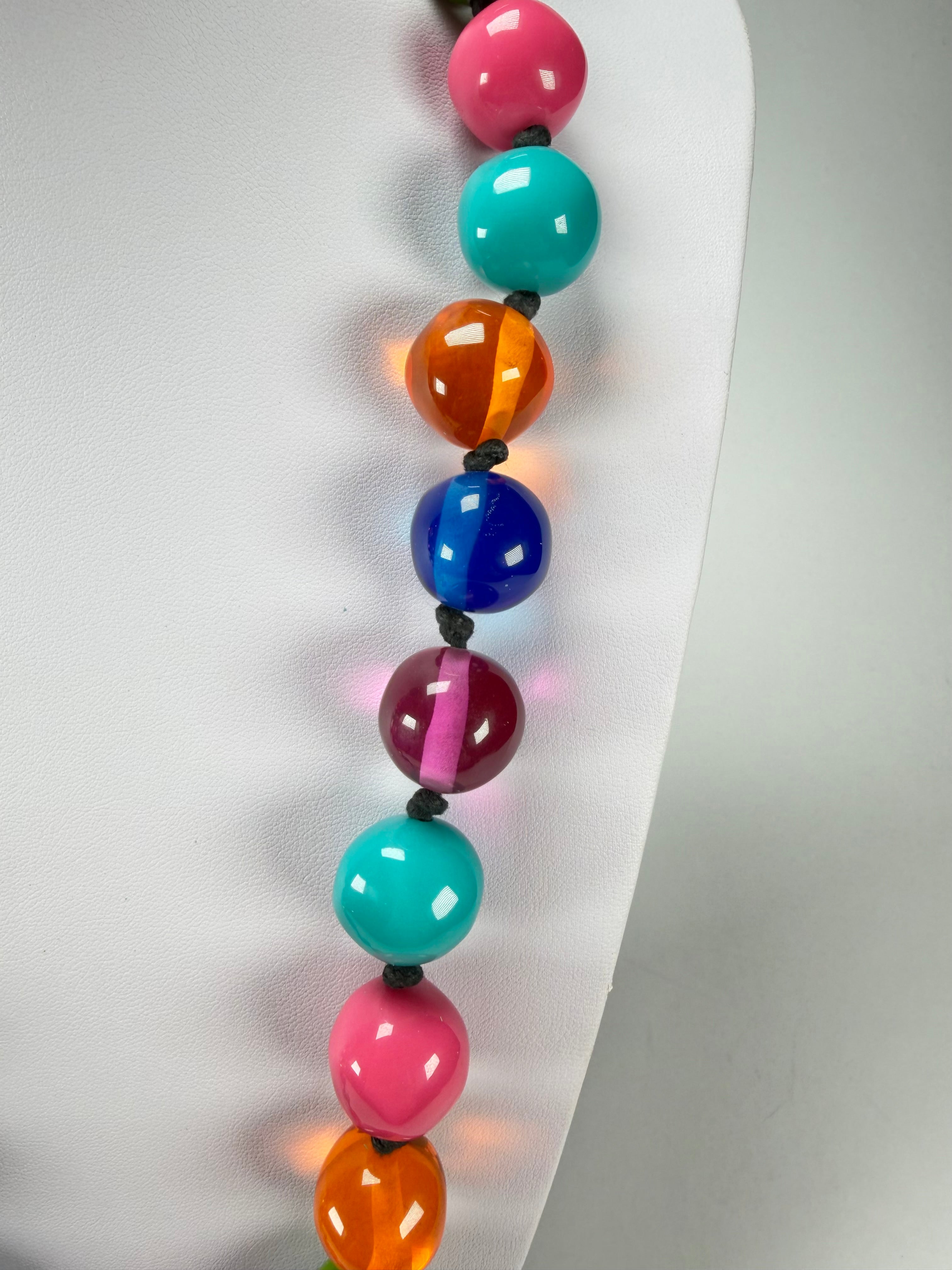 Jackie Brazil "Lola" Transparent Paris Mix Medium Spheres 70cm Resin Necklace ( N2695 )