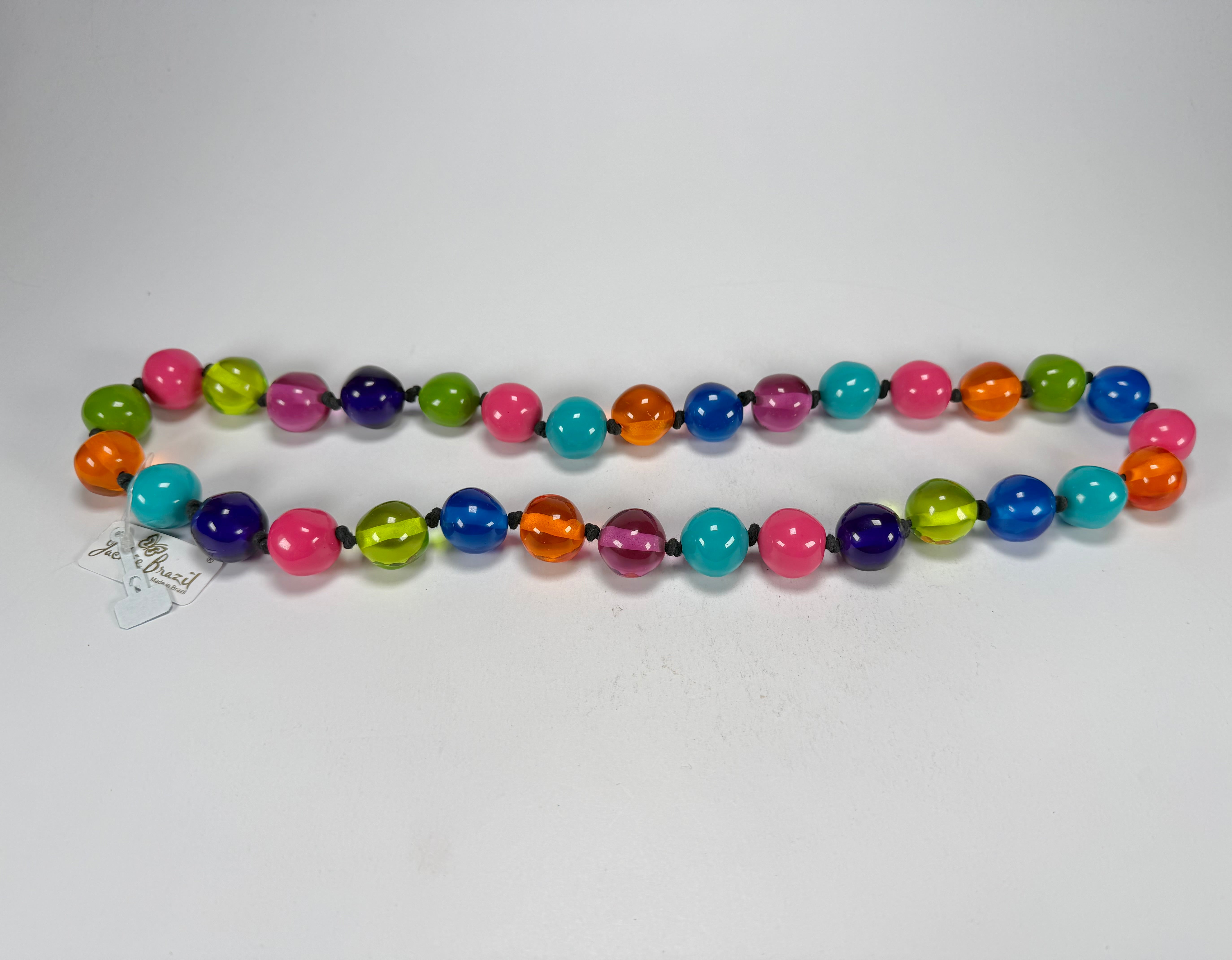 Jackie Brazil "Lola" Transparent Paris Mix Medium Spheres 70cm Resin Necklace ( N2695 )