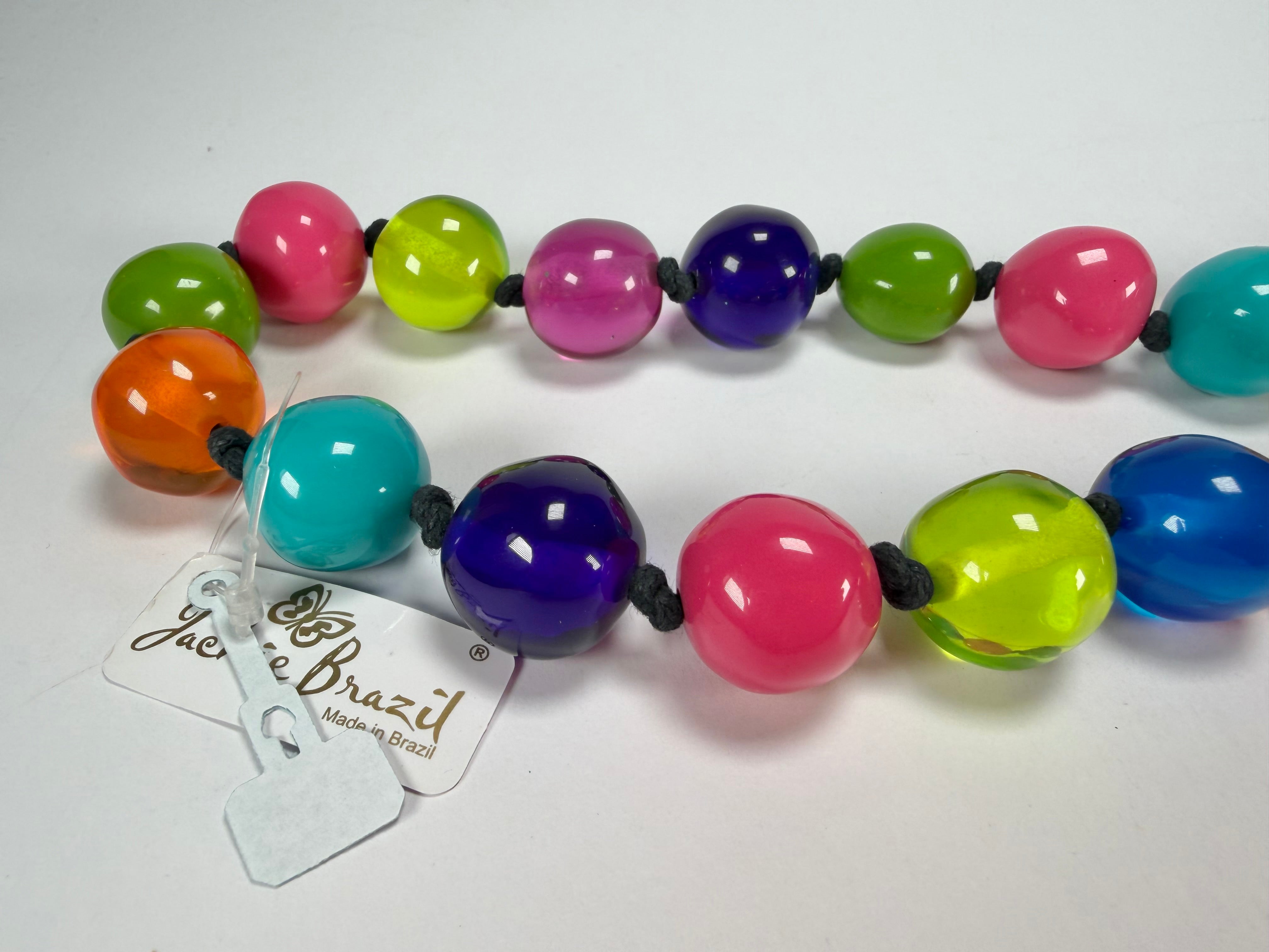 Jackie Brazil "Lola" Transparent Paris Mix Medium Spheres 70cm Resin Necklace ( N2695 )