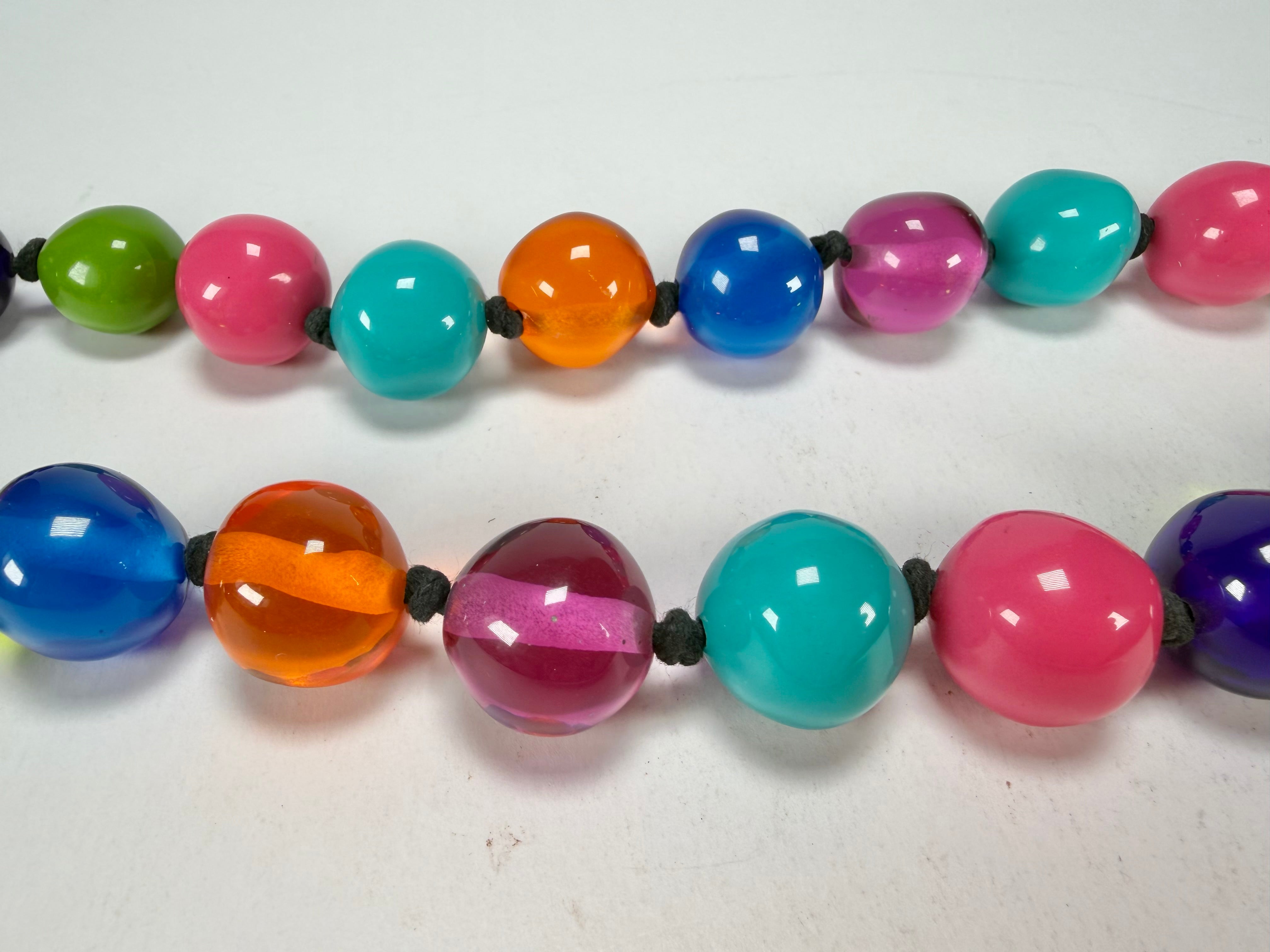 Jackie Brazil "Lola" Transparent Paris Mix Medium Spheres 70cm Resin Necklace ( N2695 )