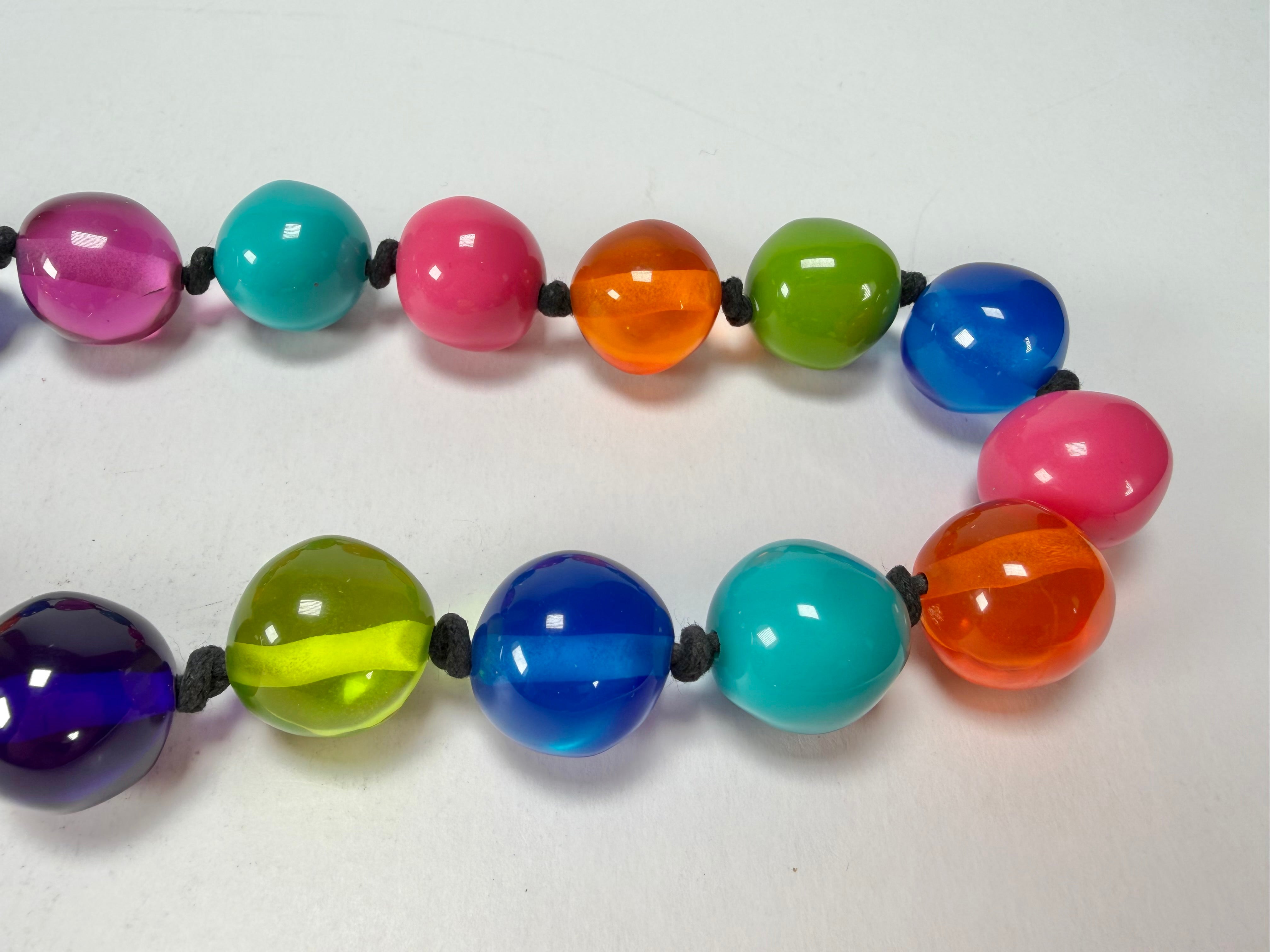 Jackie Brazil "Lola" Transparent Paris Mix Medium Spheres 70cm Resin Necklace ( N2695 )