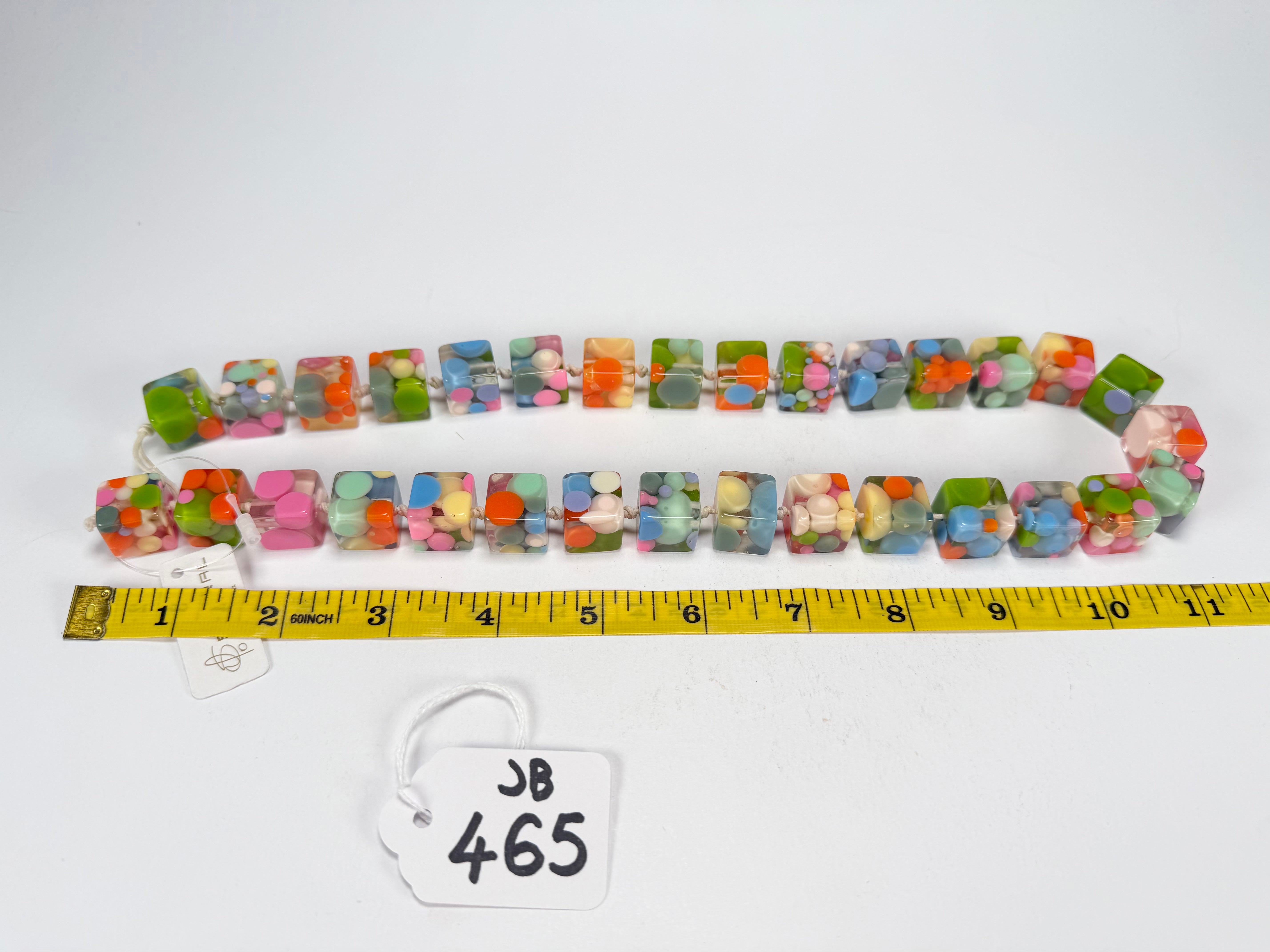 Jackie Brazil "Carlo Spotted Cubes" Spring Colour Spots Resin Necklace 50cm ( N1396 )