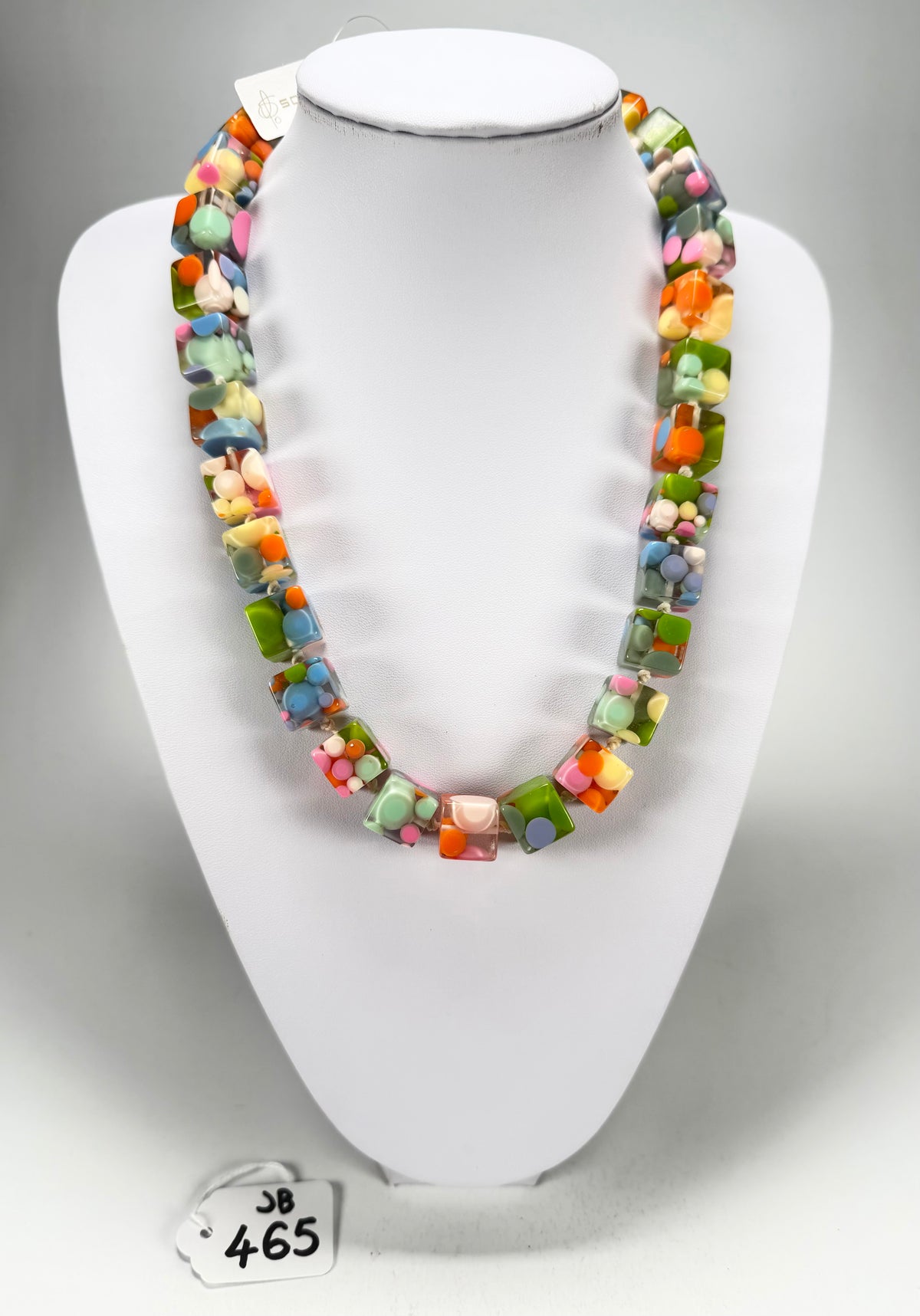 Jackie Brazil "Carlo Spotted Cubes" Spring Colour Spots Resin Necklace 50cm ( N1396 )