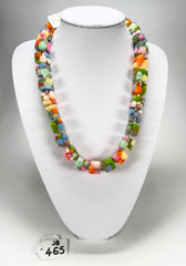 Jackie Brazil "Carlo Spotted Cubes" Spring Colour Spots Resin Necklace 50cm ( N1396 )