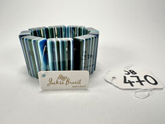 Jackie Brazil "Pop Art" Liquorice Blue Mix 8 Squares Elasticated Bracelet ( B0376 )