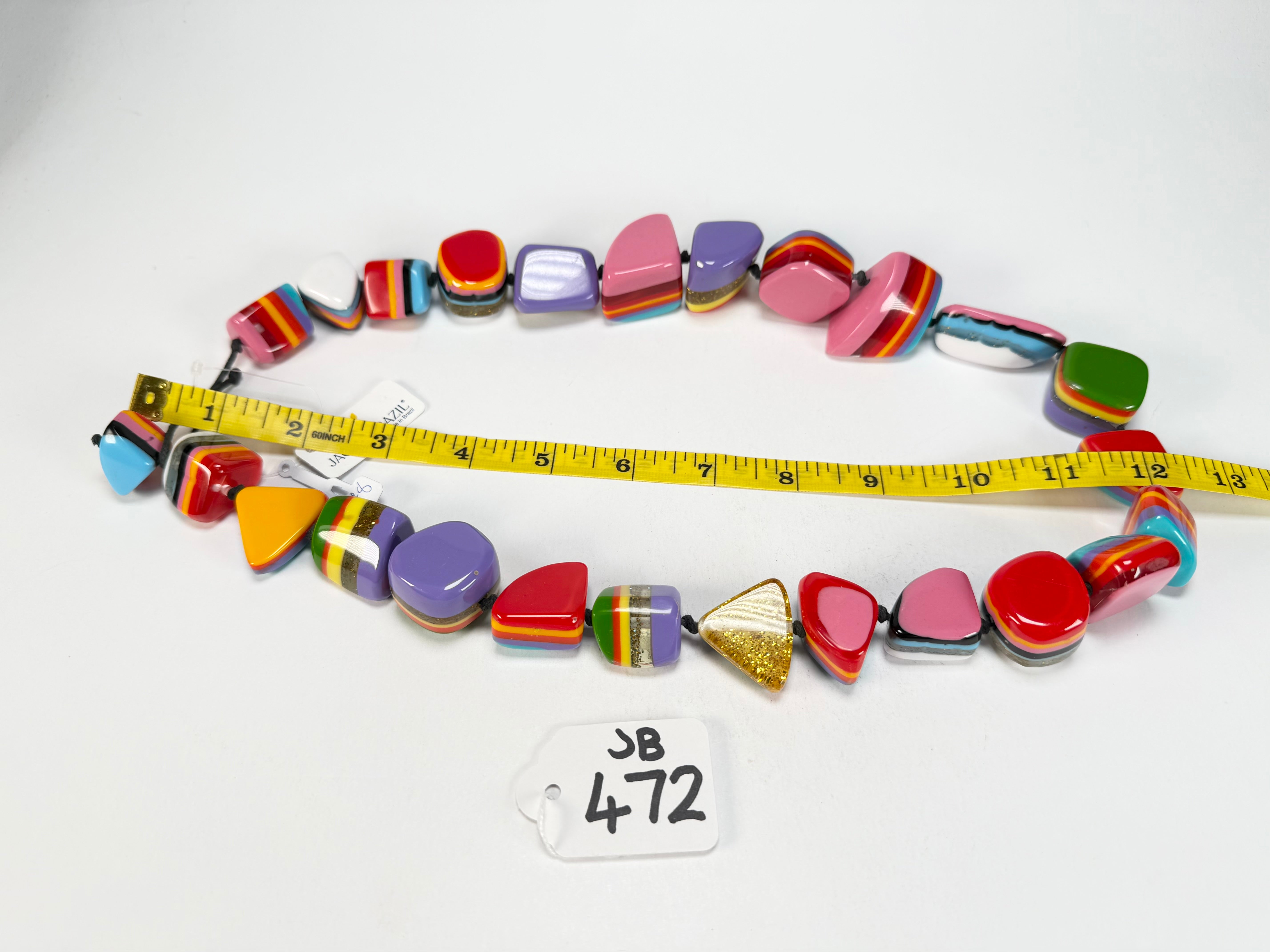 Jackie Brazil "Natural" Pop Art Large Stones 55cm Resin Necklace ( N0378 )
