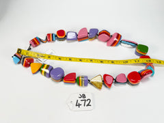 Jackie Brazil "Natural" Pop Art Large Stones 55cm Resin Necklace ( N0378 )