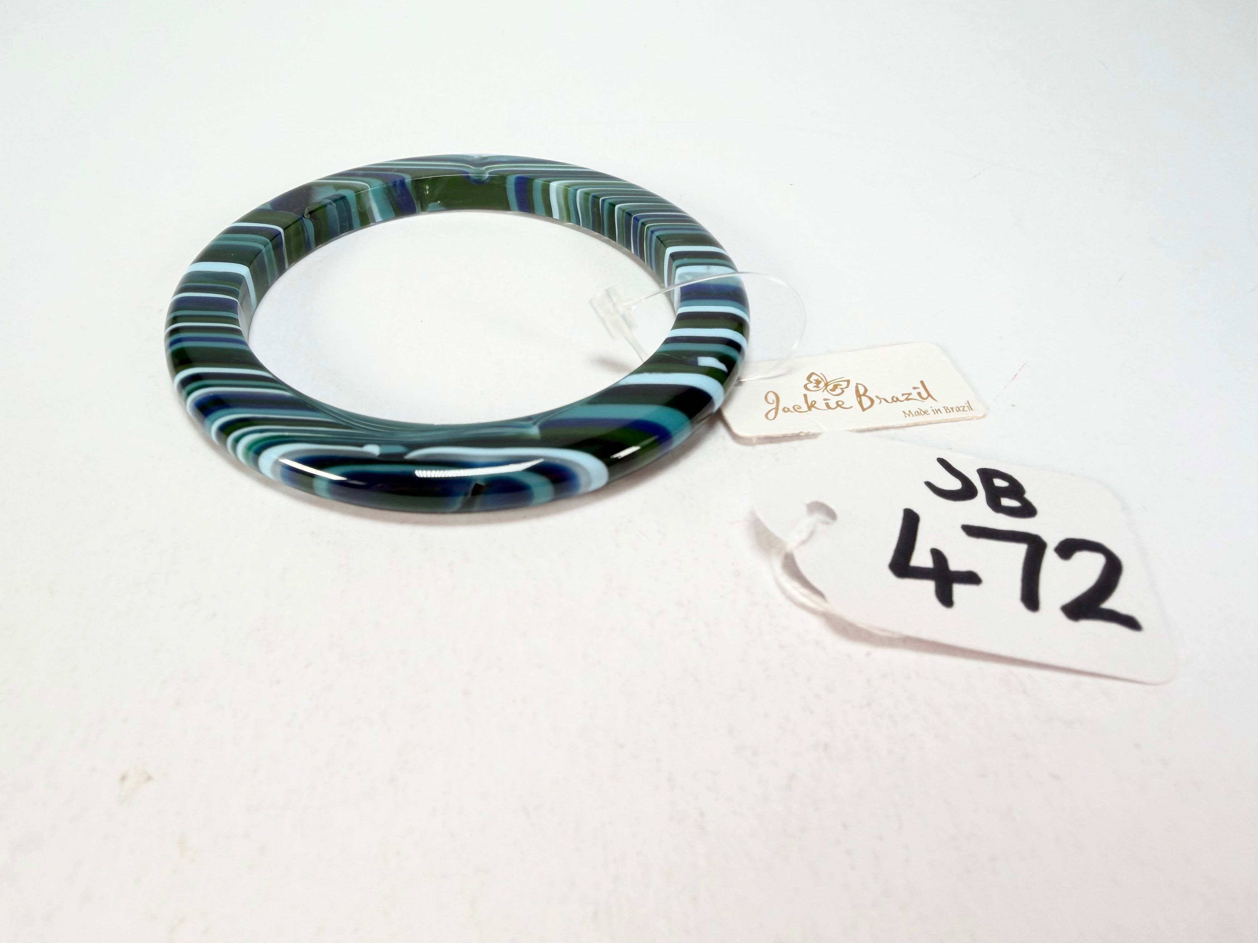Jackie Brazil "Olympic Circles" Liquorice Allsorts Blue Mix 0.5cm Resin Bangle ( B2336 )
