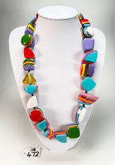 Jackie Brazil "Natural" Pop Art Large Stones 55cm Resin Necklace ( N0378 )