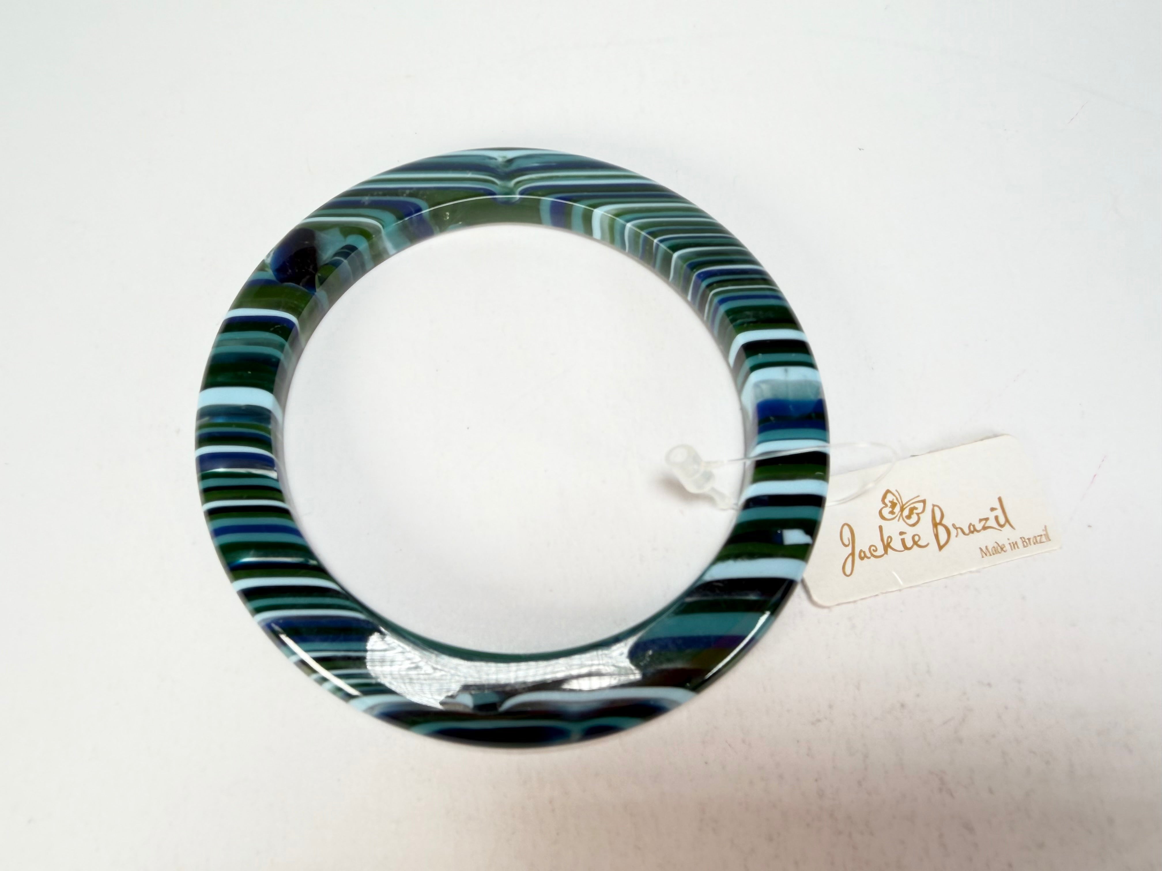 Jackie Brazil "Olympic Circles" Liquorice Allsorts Blue Mix 0.5cm Resin Bangle ( B2336 )