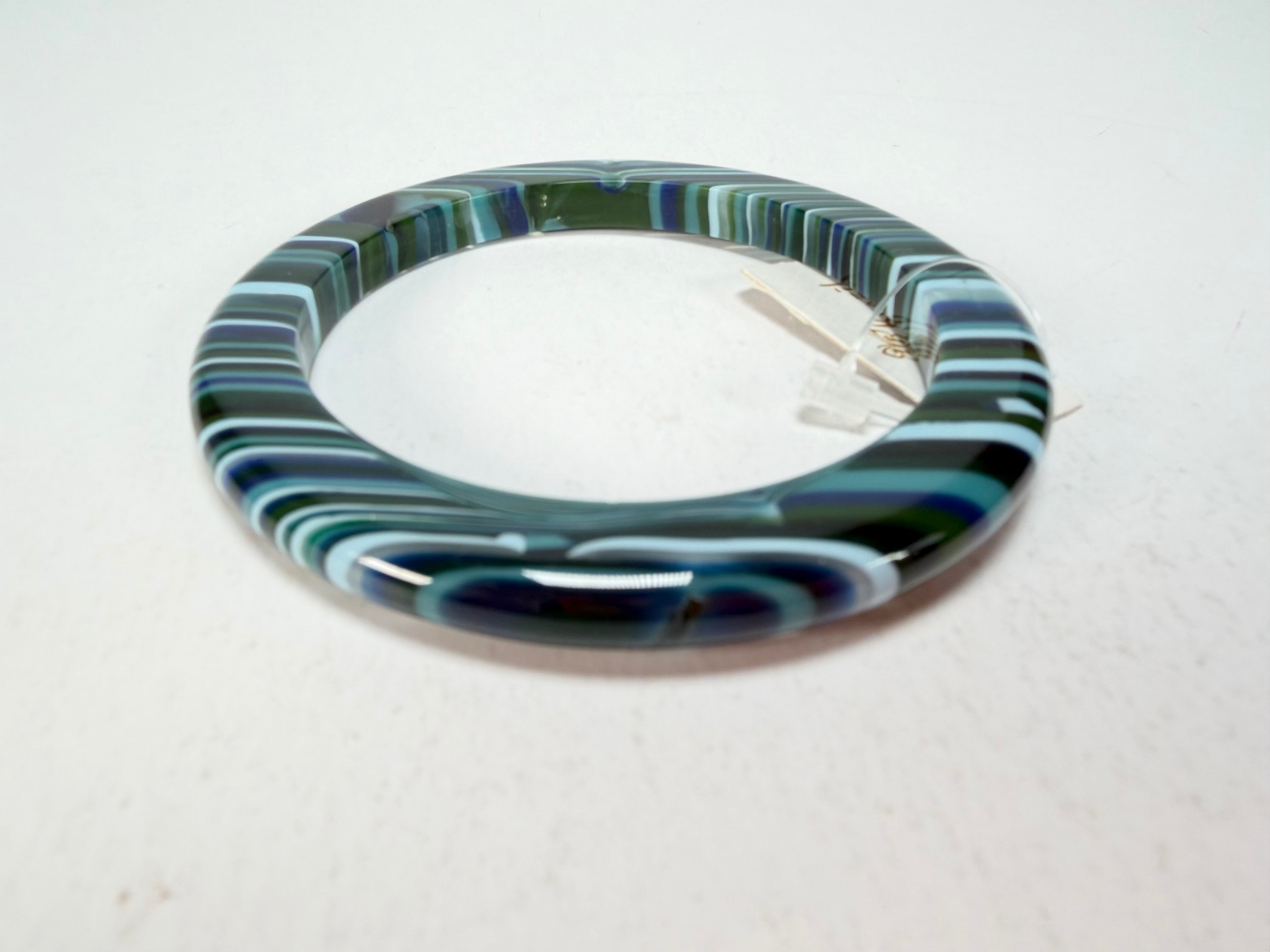 Jackie Brazil "Olympic Circles" Liquorice Allsorts Blue Mix 0.5cm Resin Bangle ( B2336 )