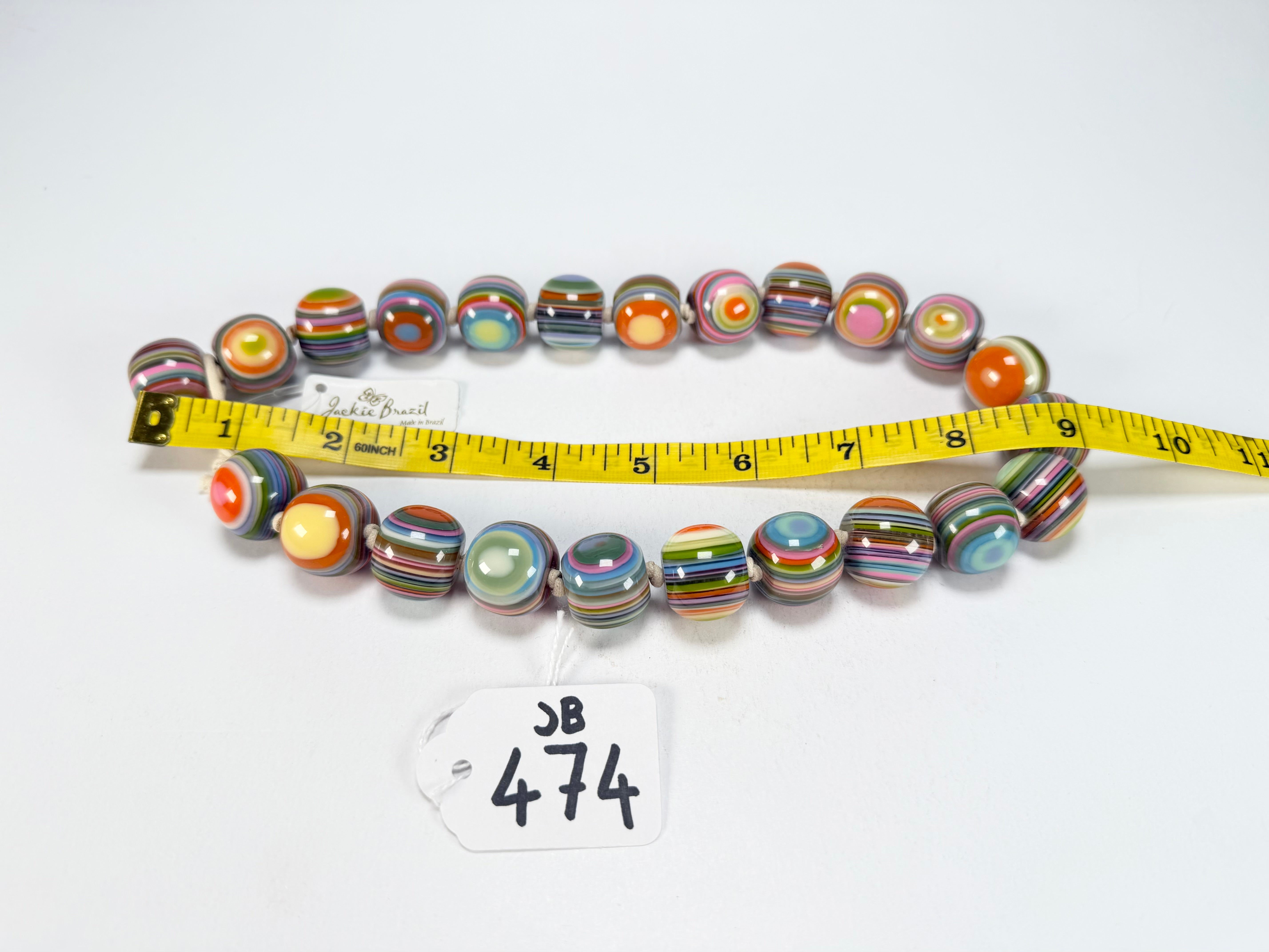Jackie Brazil "Cat Eyes" Spring Colour Liquorice Balls Resin Necklace 50cm ( N0894 )