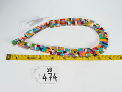 Jackie Brazil "Romeo" Kandinsky Linked Rectangle Beads Necklace ( N0034 )